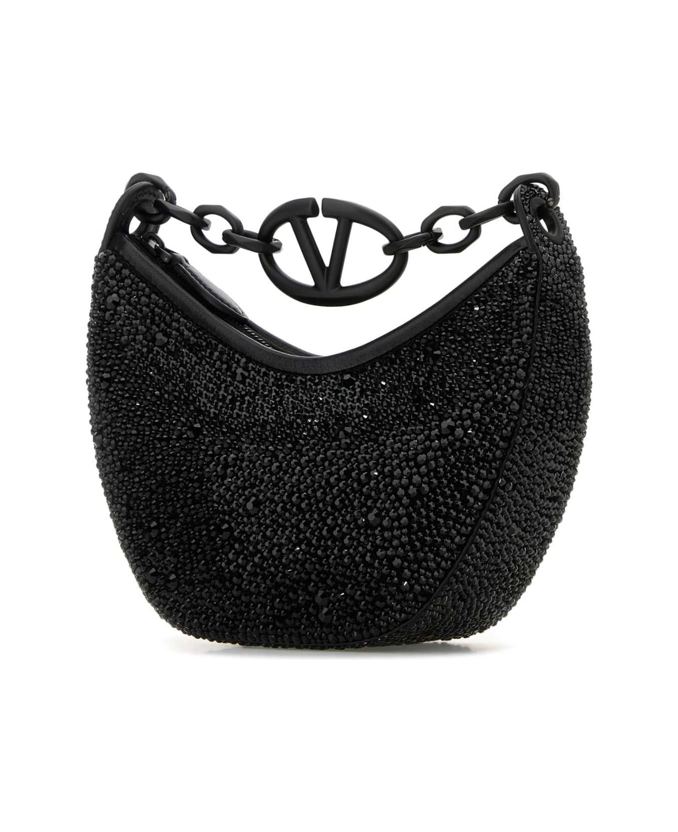 Embellished Leather Hobo Vlogo Moon Handbag - 2