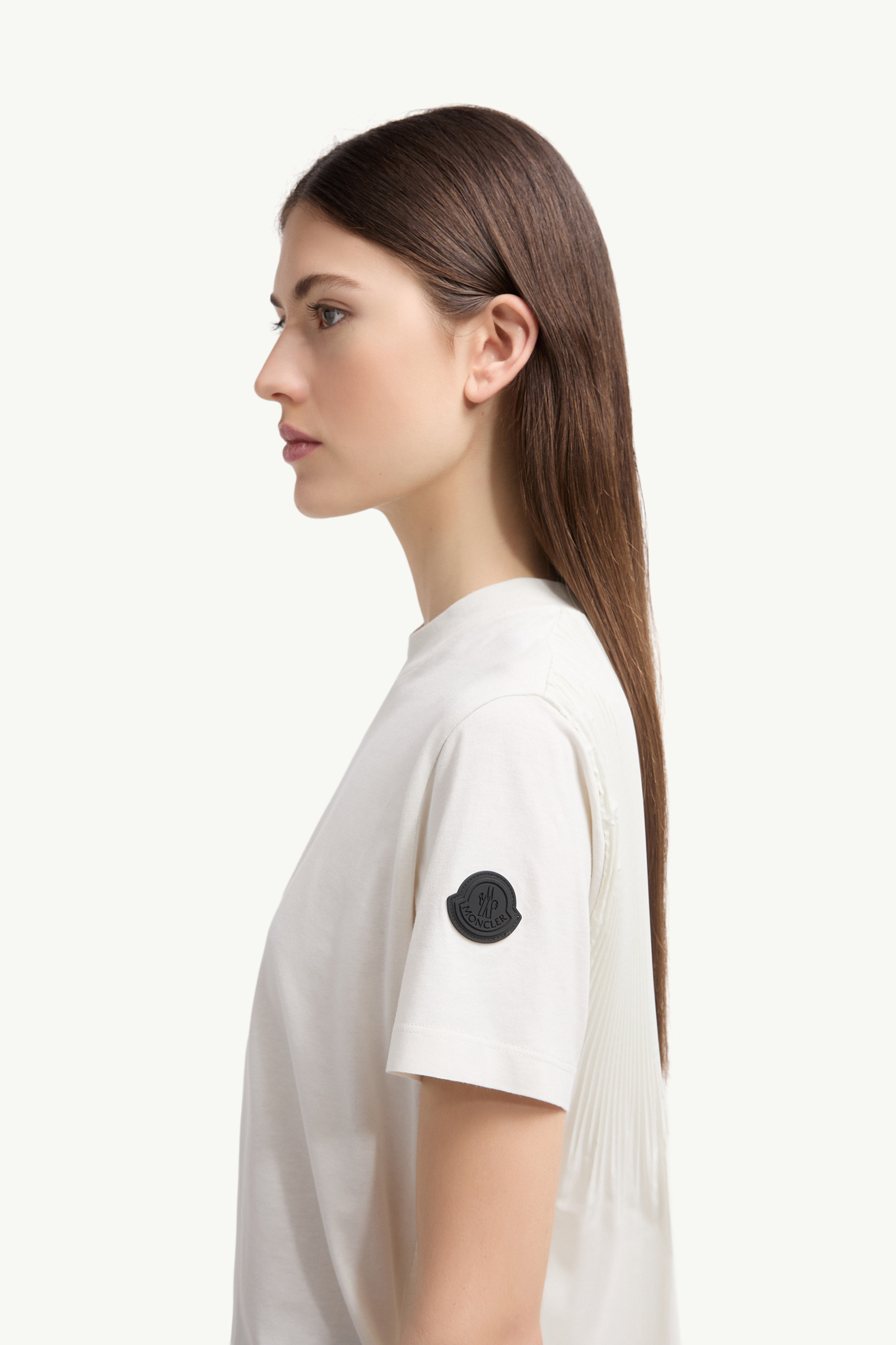 Pleated Back Cotton T-Shirt - 4