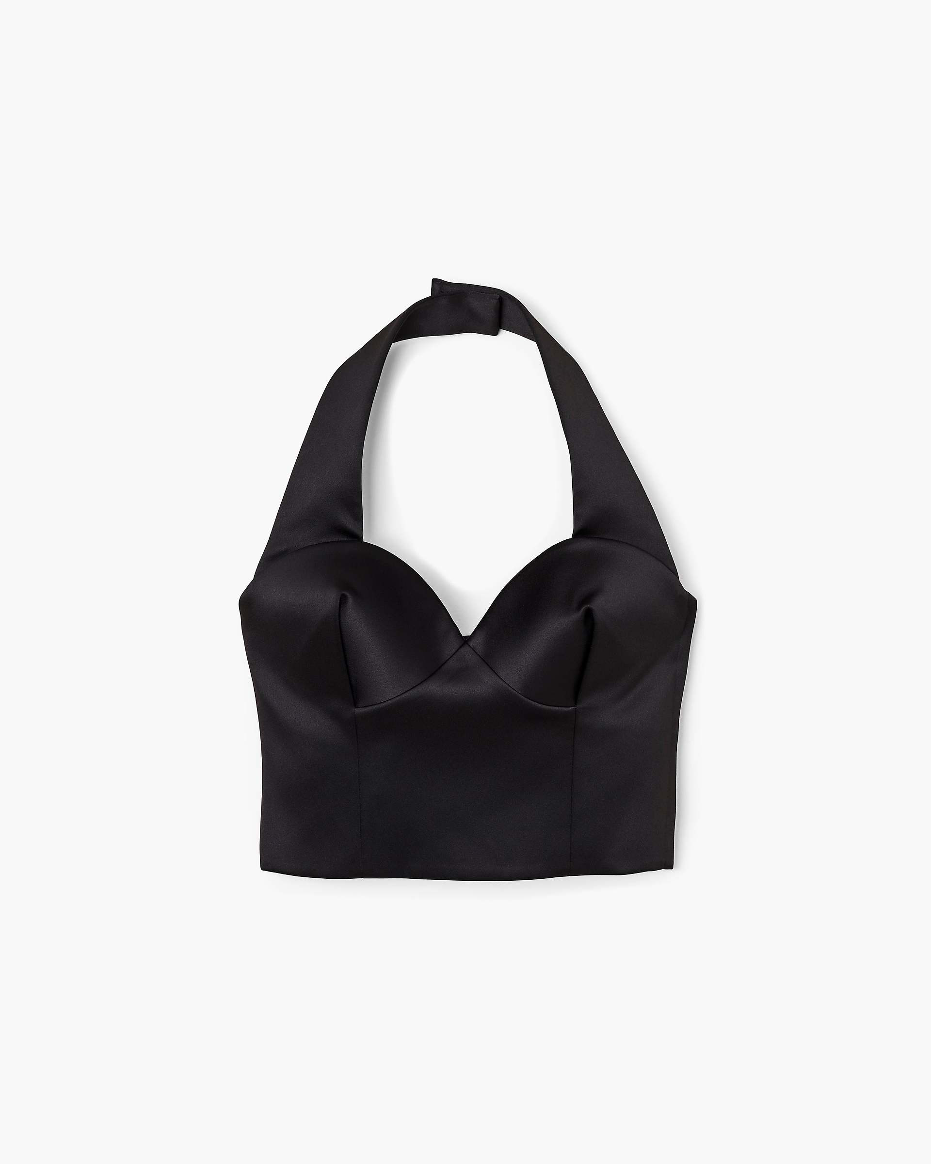 SCULPTED SATIN HALTER TOP - 2