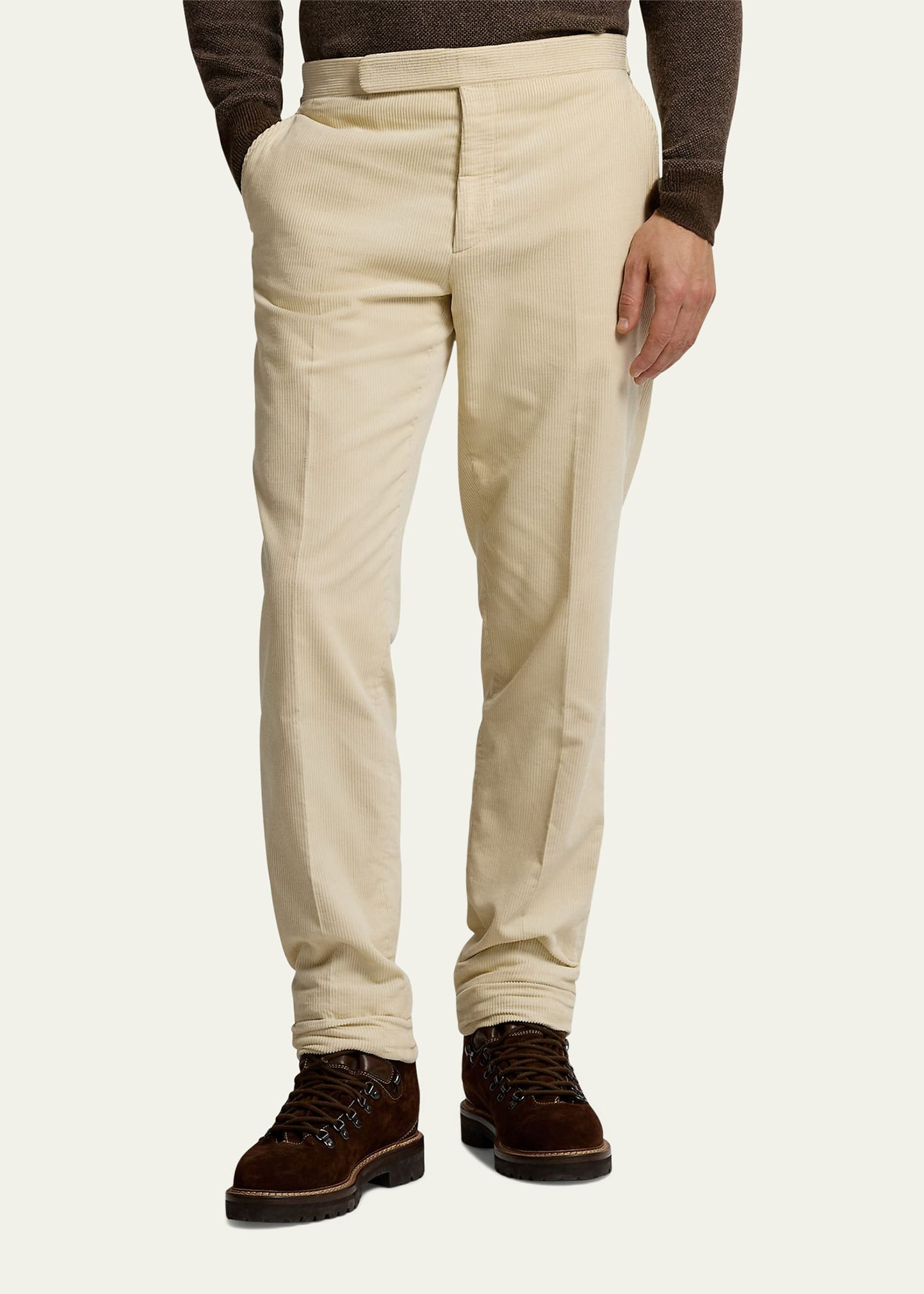 Men's Waist-Tab Straight Fit Cotton Corduroy Pants - 4