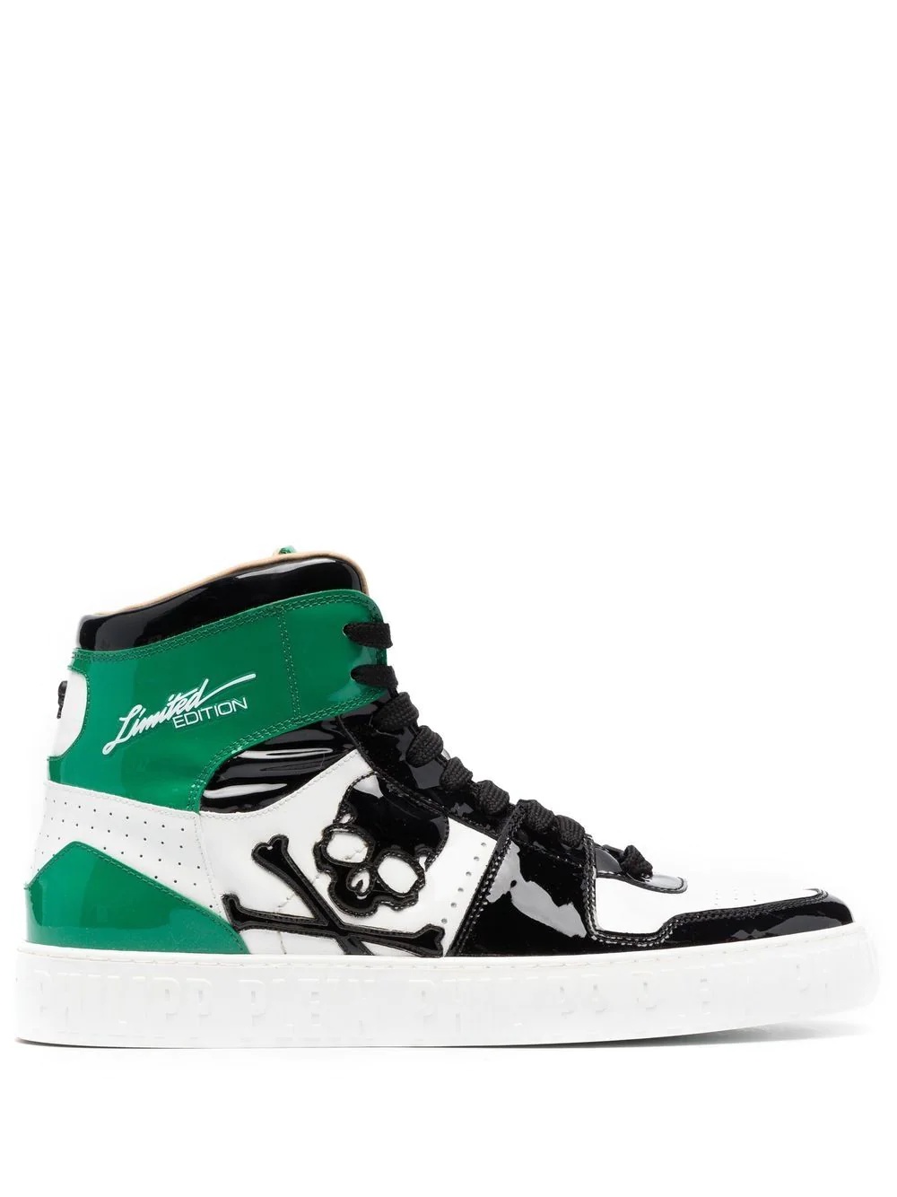 skull-patch high-top sneakers - 1