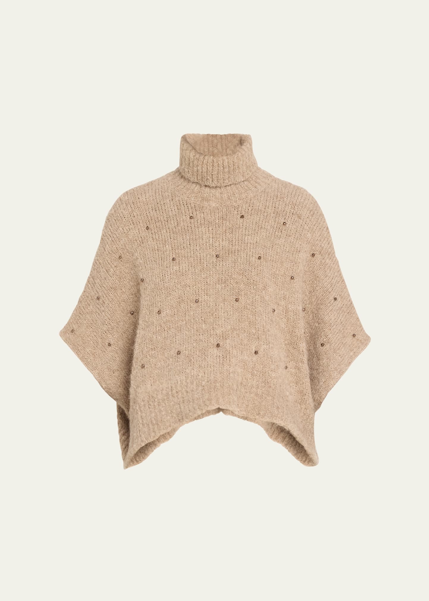 Studded Alpaca Wool Turtleneck Sweater - 1