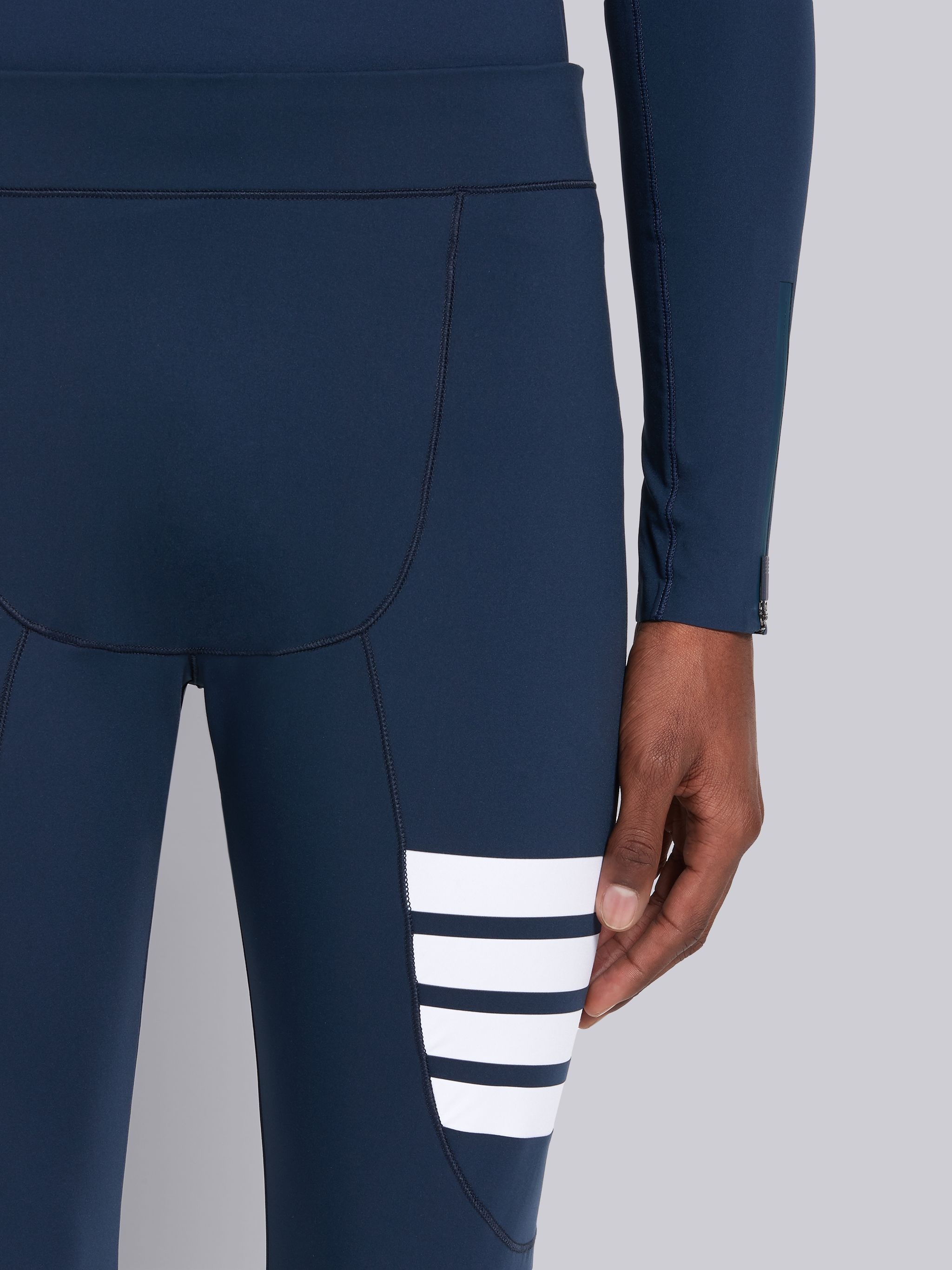 Navy Lightweight Compression Tech 4-Bar Tights - 4