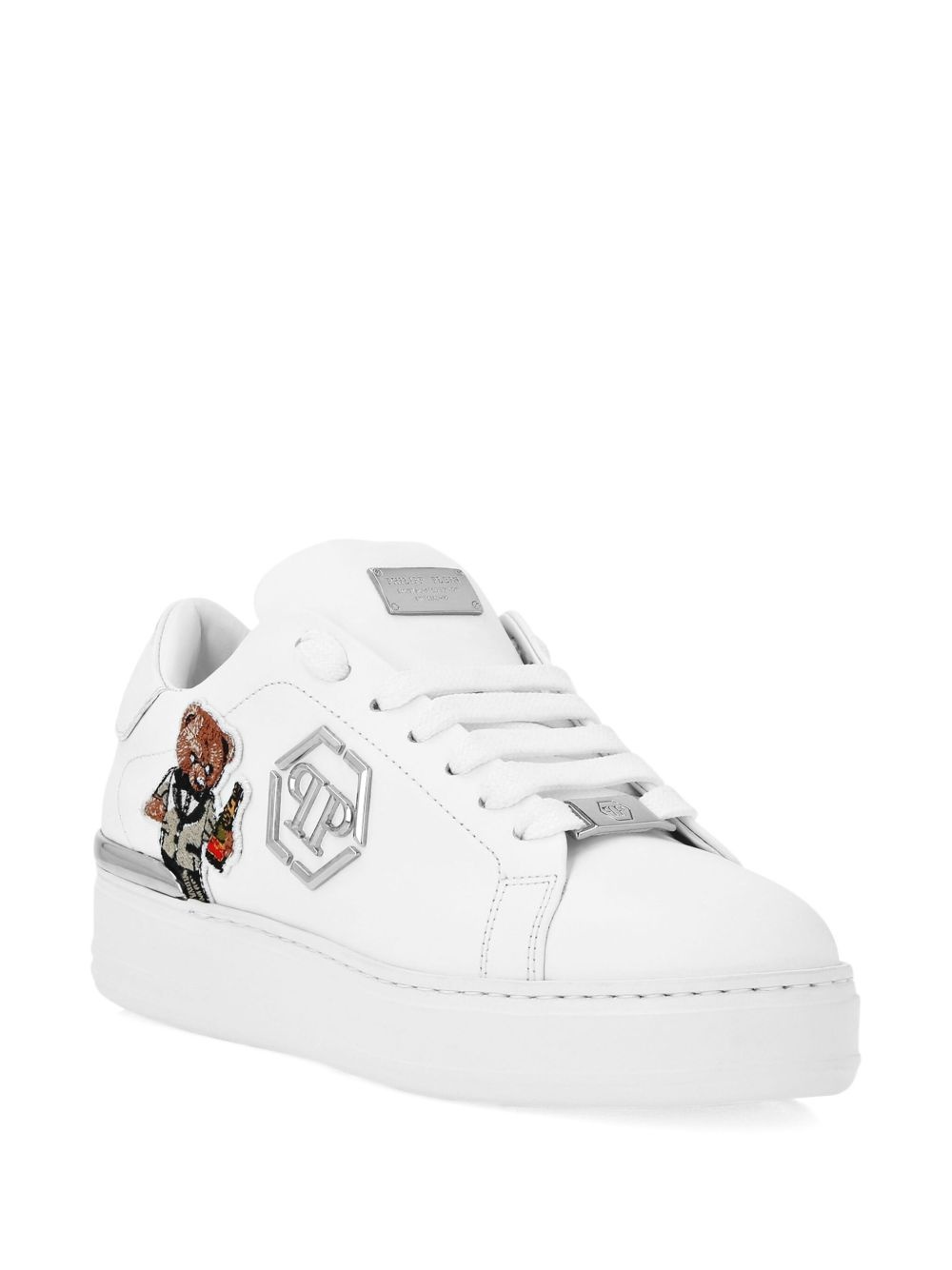 embroidered-bear sneakers - 2