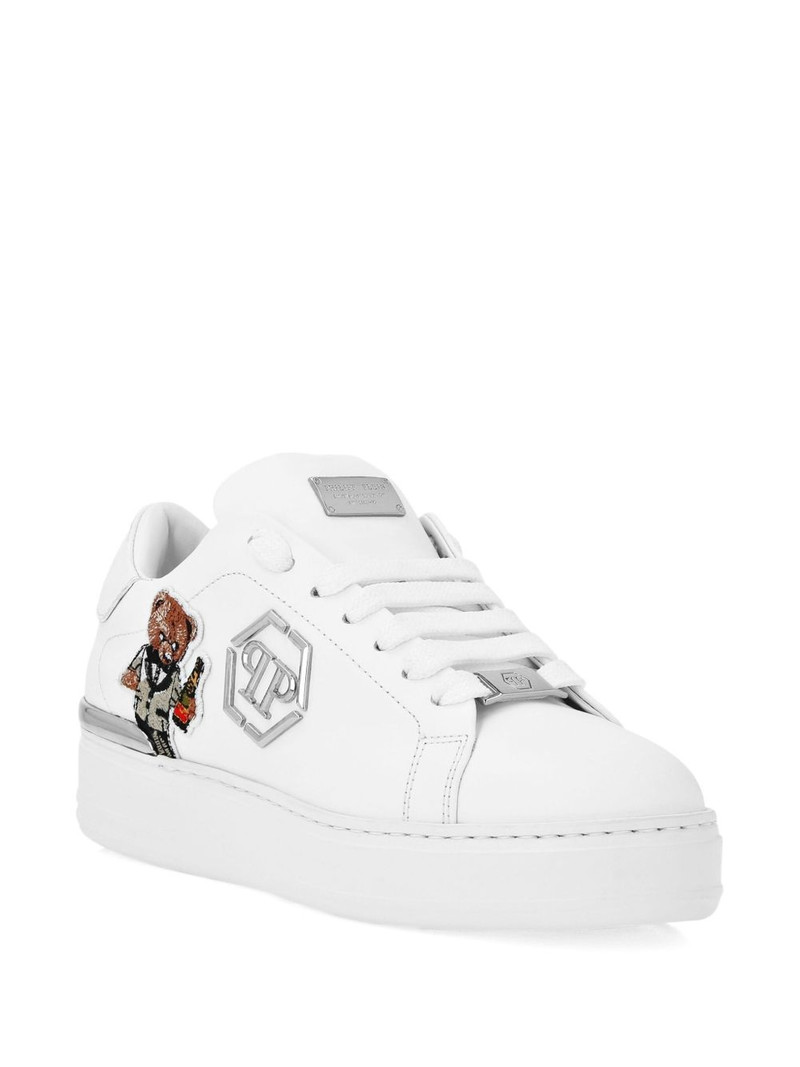 PHILIPP PLEIN embroidered-bear sneakers outlook