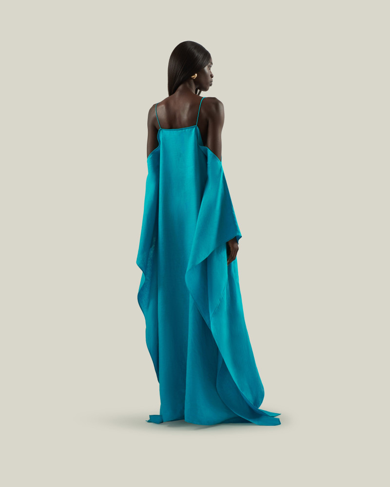 Farrow Linen Kaftan in Turquoise 3