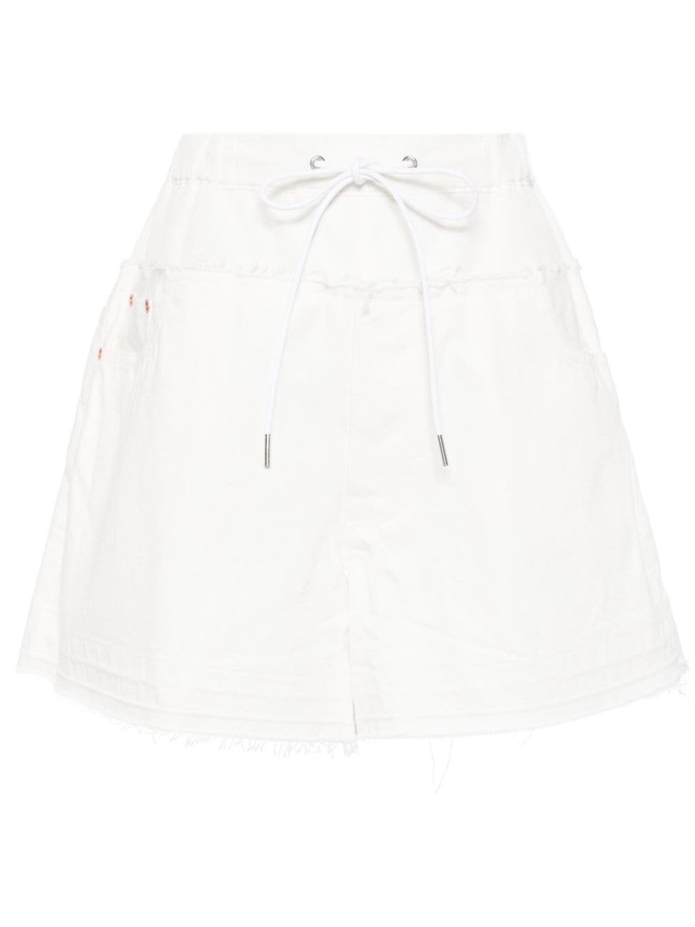 drawstring-waist cotton shorts - 1