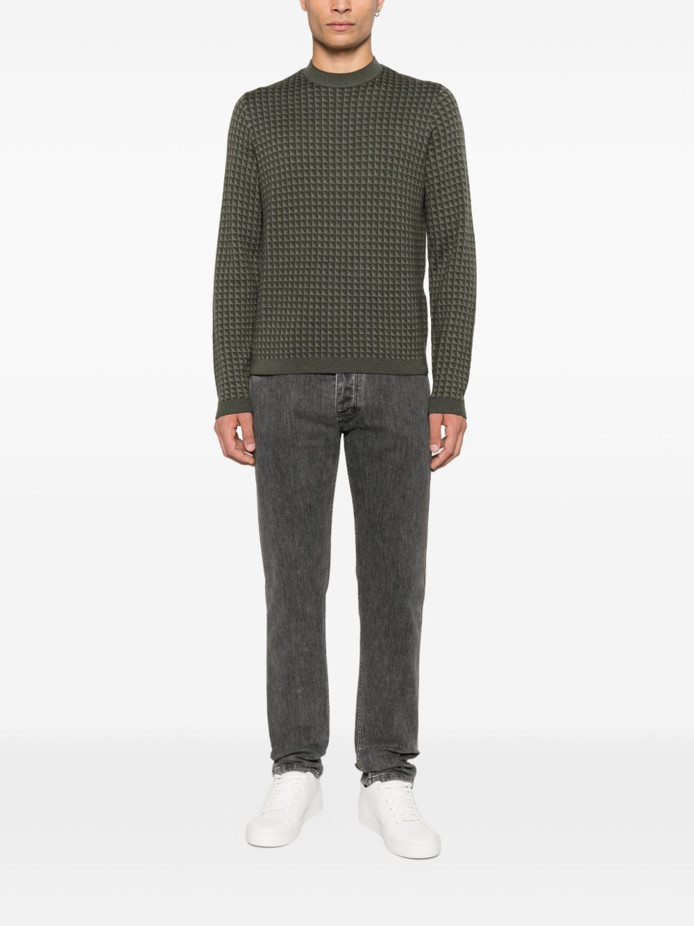 geometric-pattern virgin-wool sweater - 2