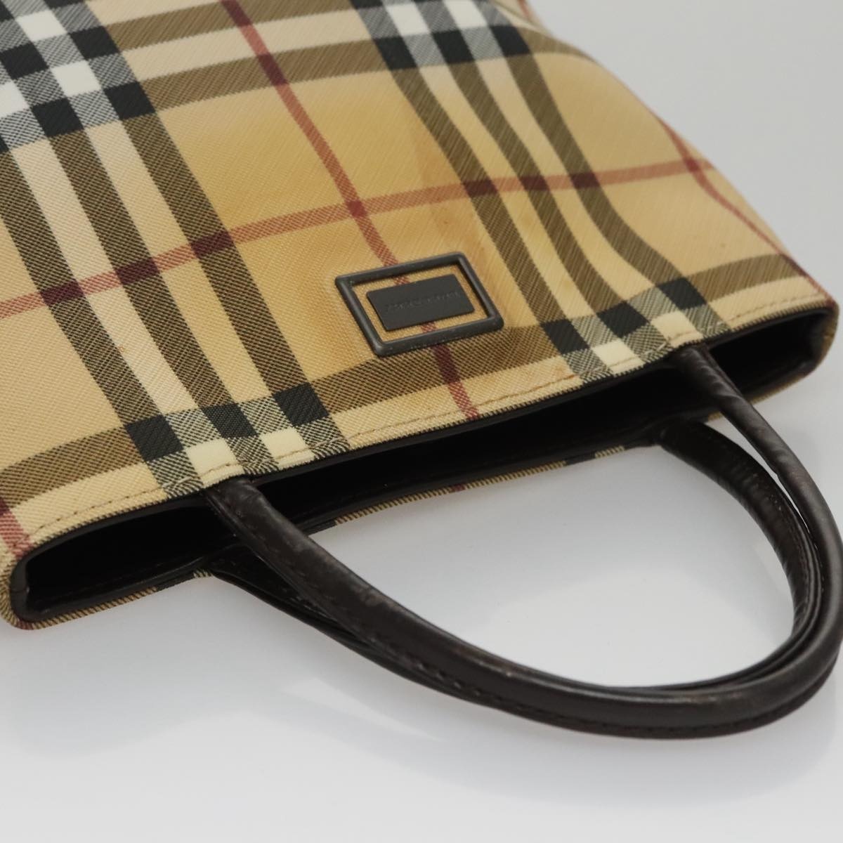 Burberry Nova Check Hand Bag Pvc Leather Beige - 7