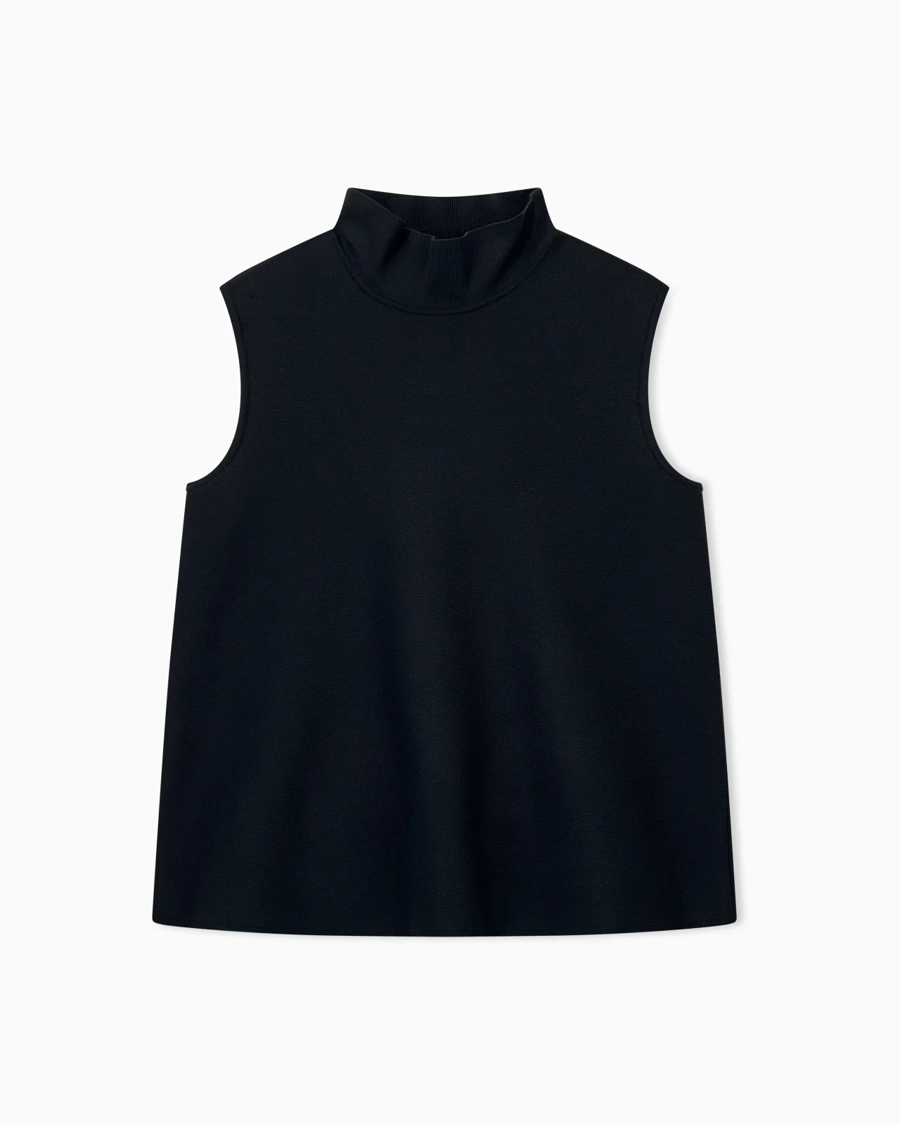 SLEEVELESS MOCK NECK TOP IN TEXTURED DOUBLE KNIT - 1