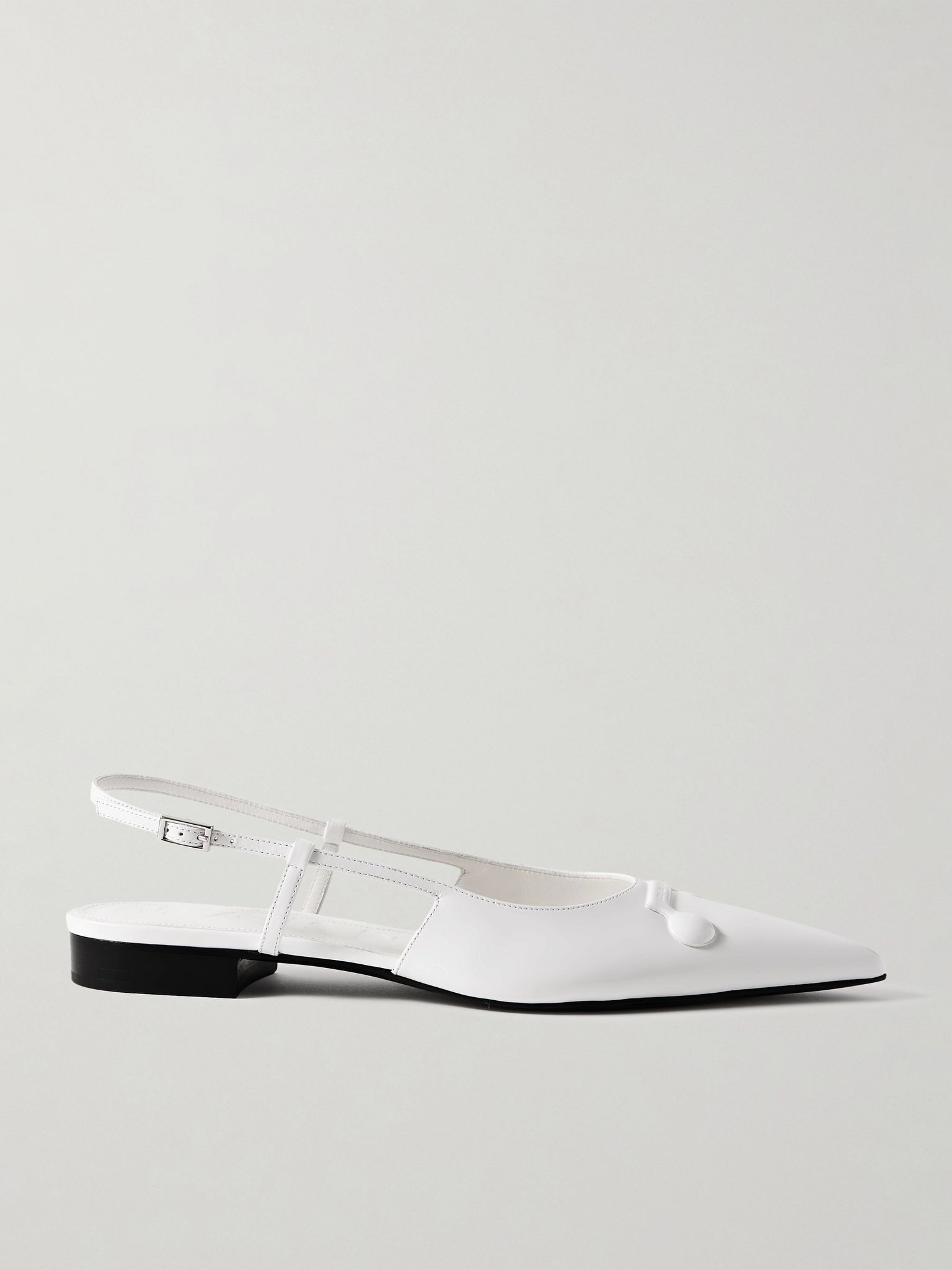 Trunkaroo embellished leather slingback point-toe flats White - 1