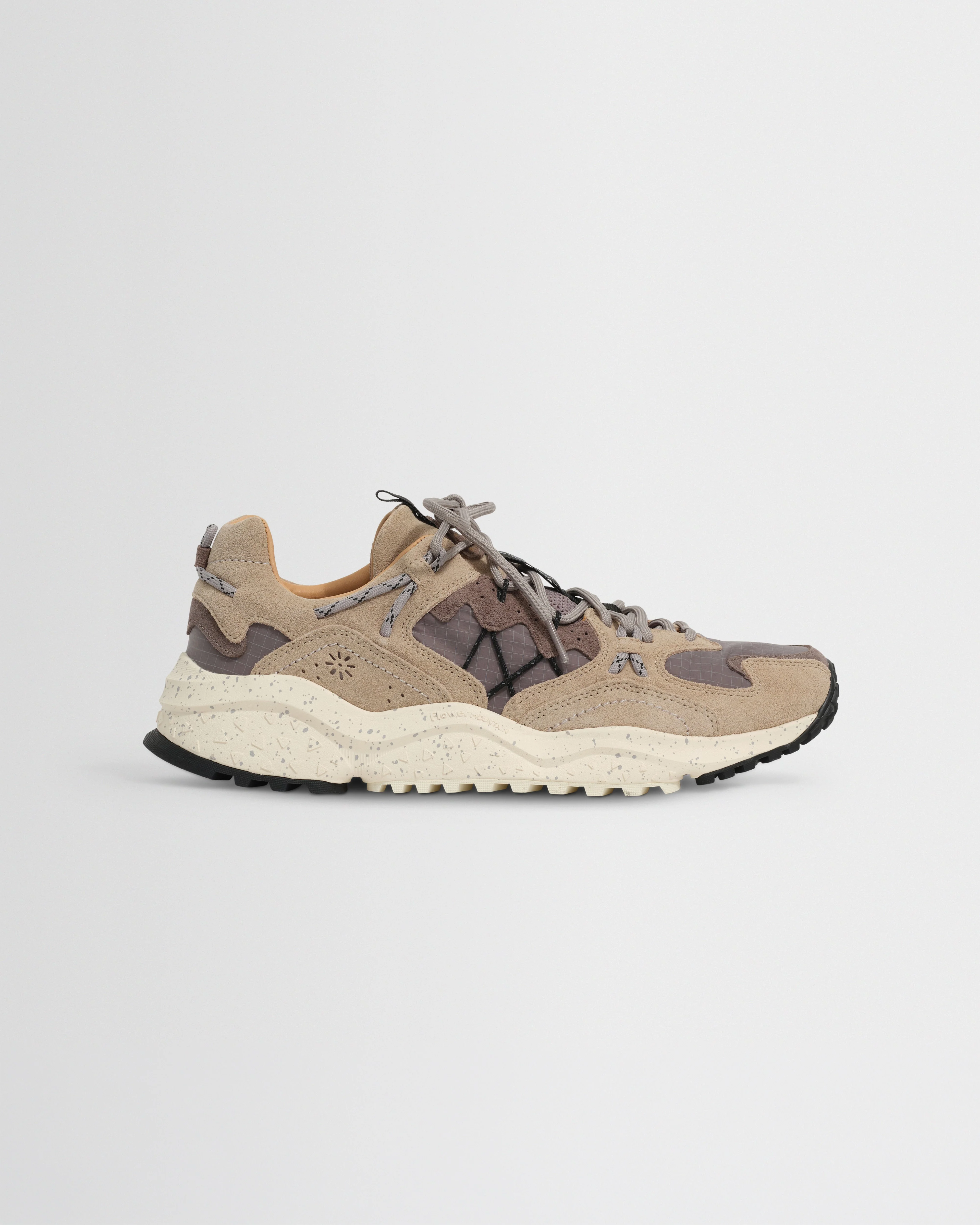 Flower Mountain - Beige And Grey Cow Suede Yamabushi Trainers - 1