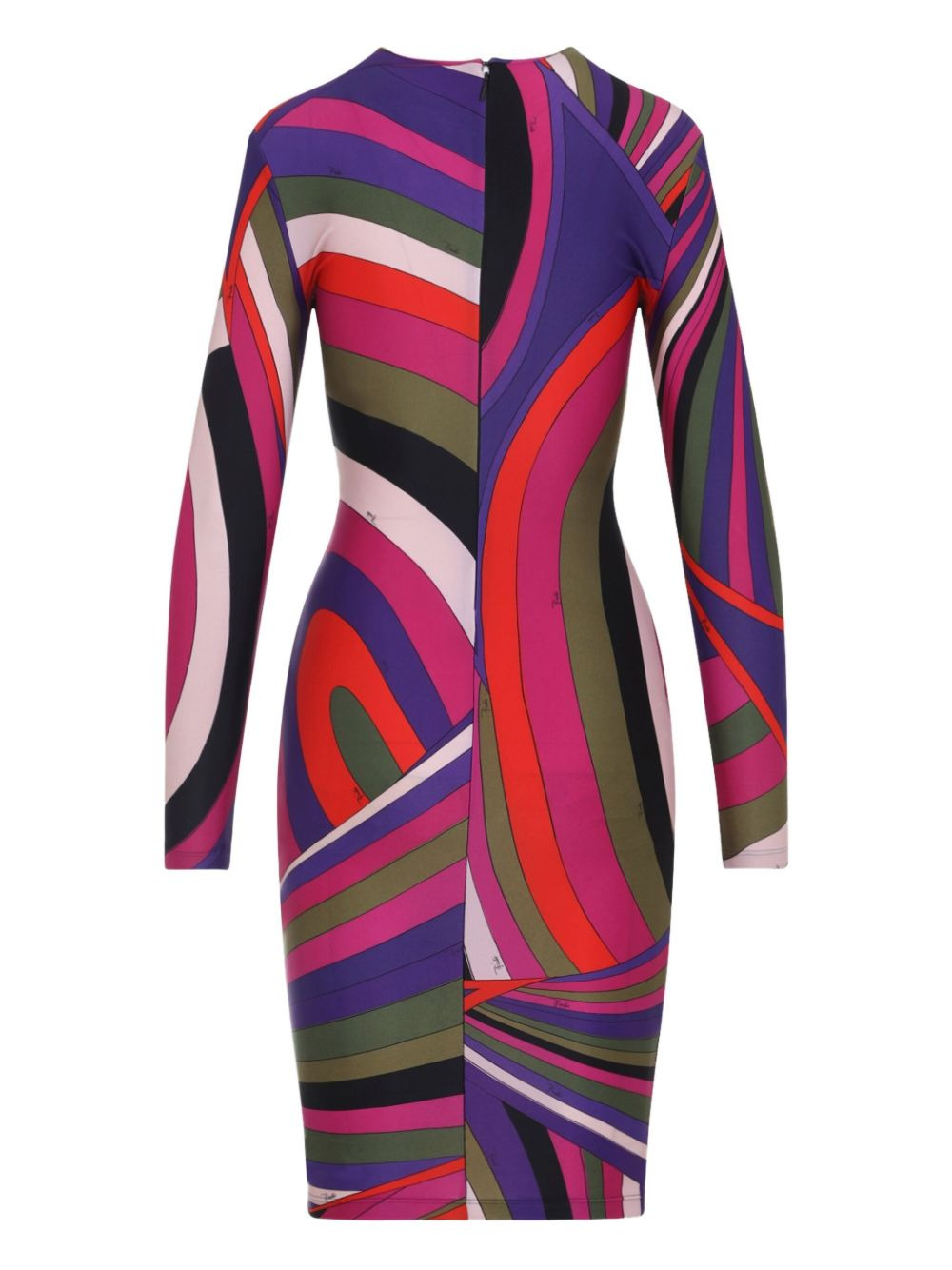 long-sleeve swirl-pattern dress - 2