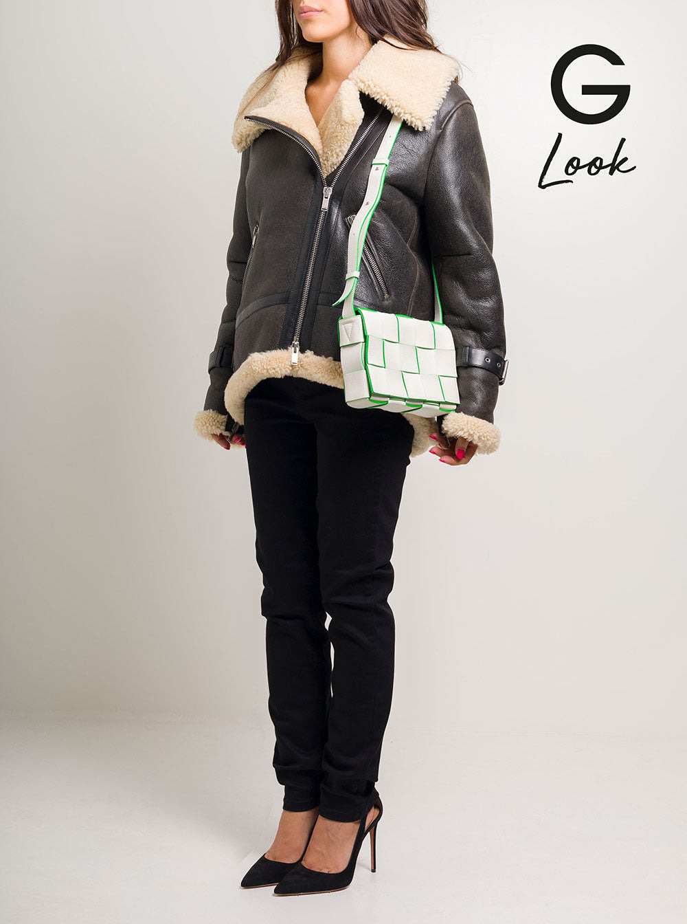 Bottega Veneta Women 'Cassette Fun L' White And Green Crossbody Bag In Intreccio Nappa Leather Woman - 5