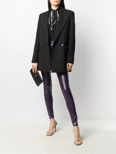 SAINT LAURENT high-waisted latex leggings outlook