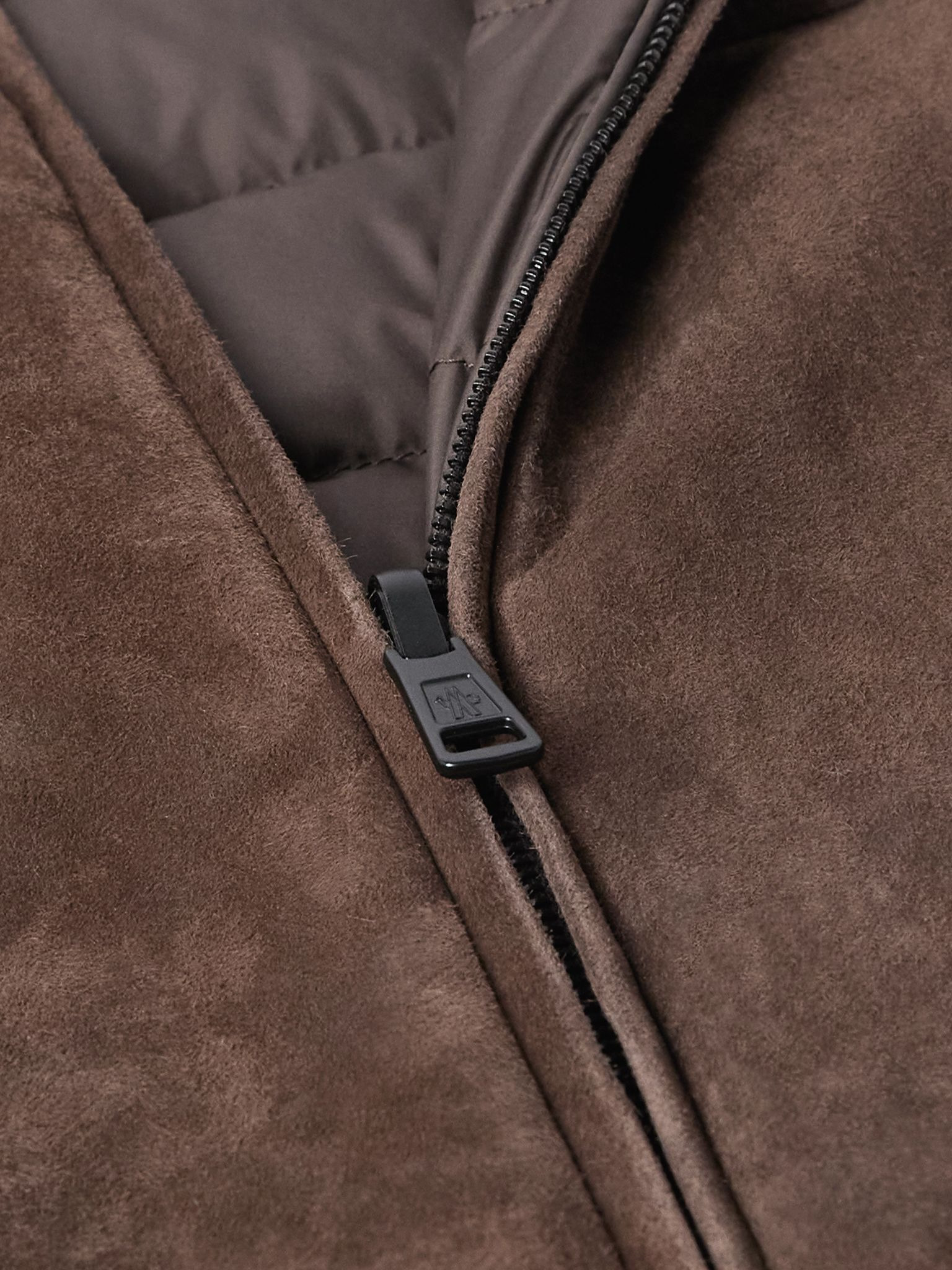 Cernay Logo-Appliquéd Reversible Suede and Quilted Shell Down Jacket Dark brown - 5