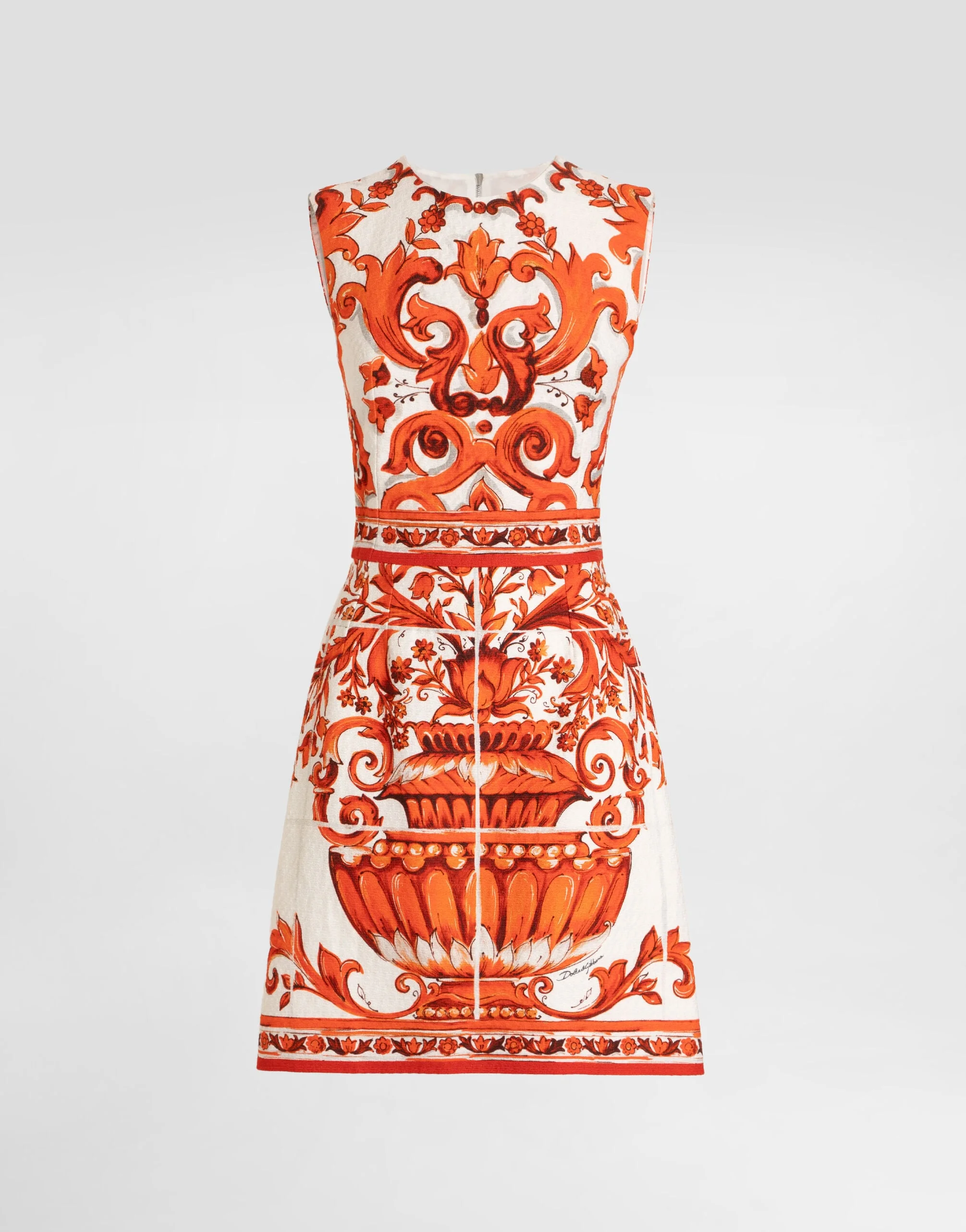 Majolica-print short dress - 1