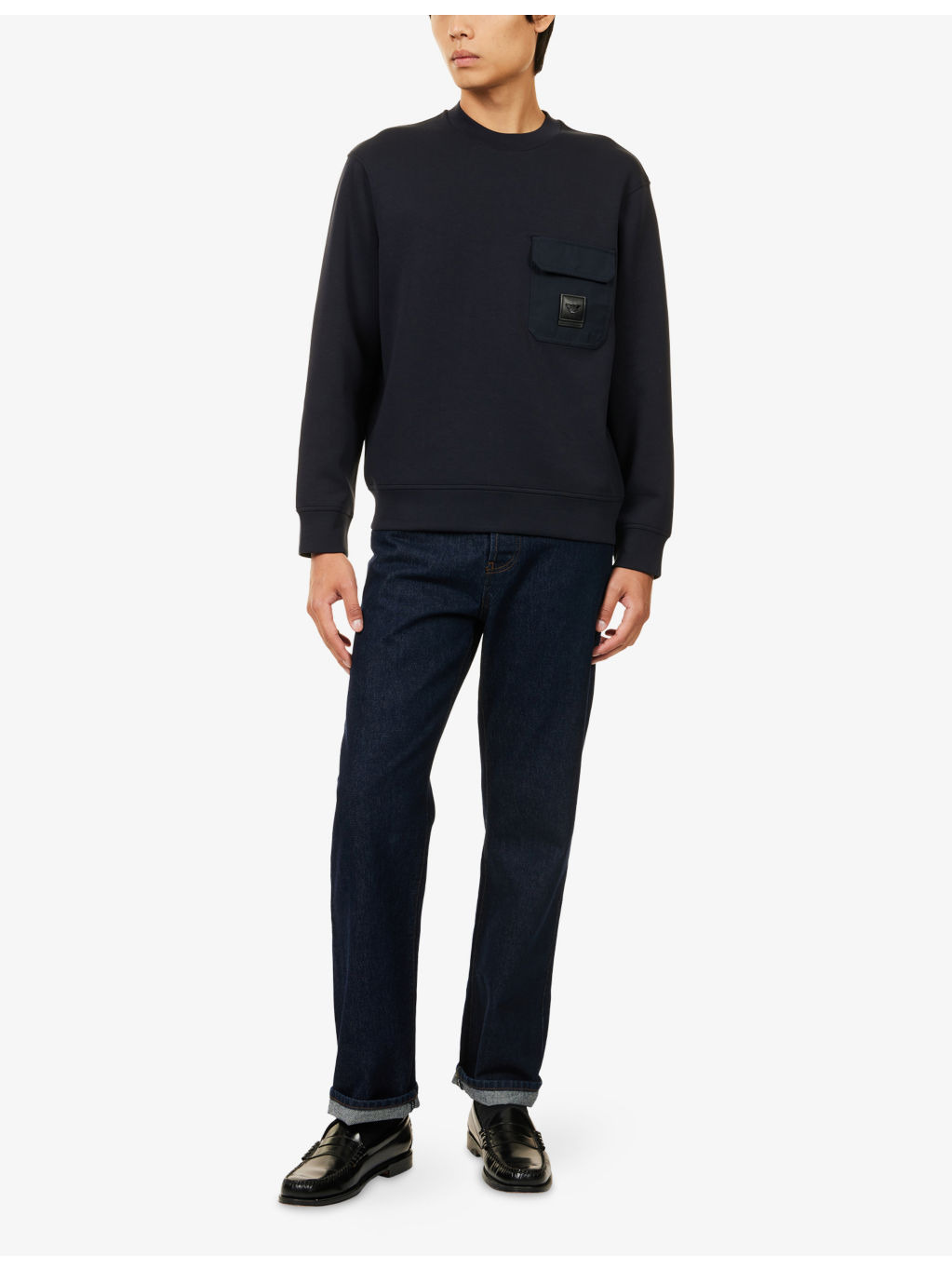 Logo-Patch Long-Sleeves Cotton-Jersey Sweatshirt - 2