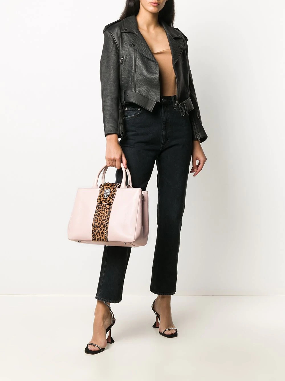 leopard trim tote - 2