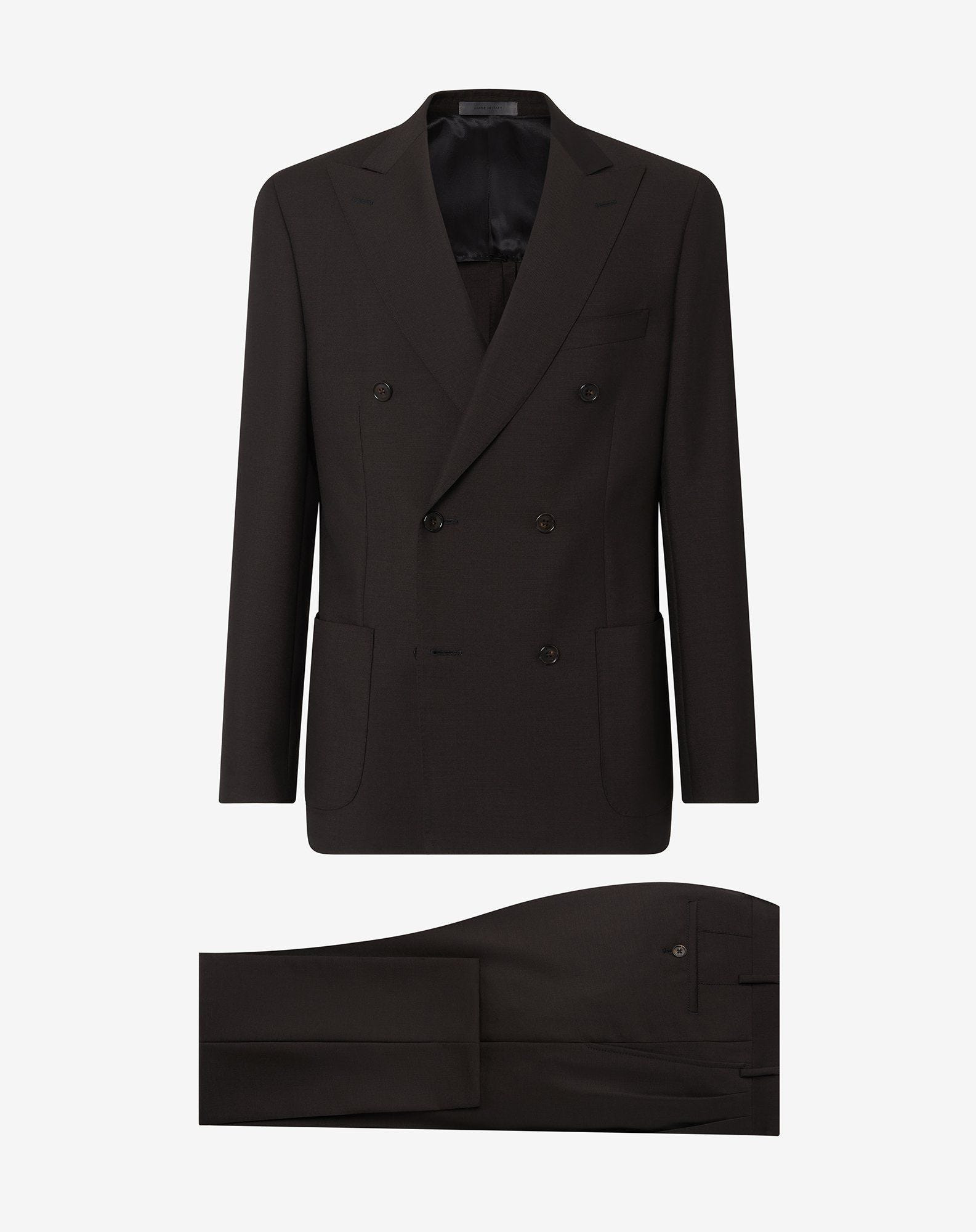 Dark brown wool and mohair suit - 1