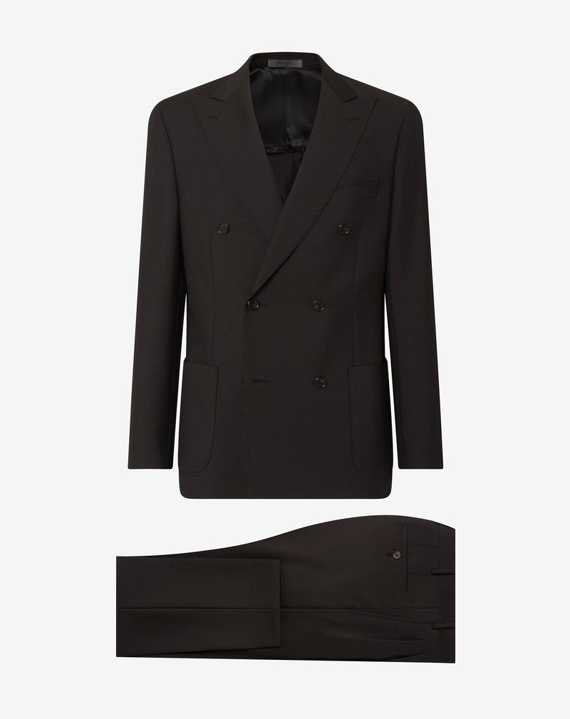 Dark brown wool and mohair suit 1