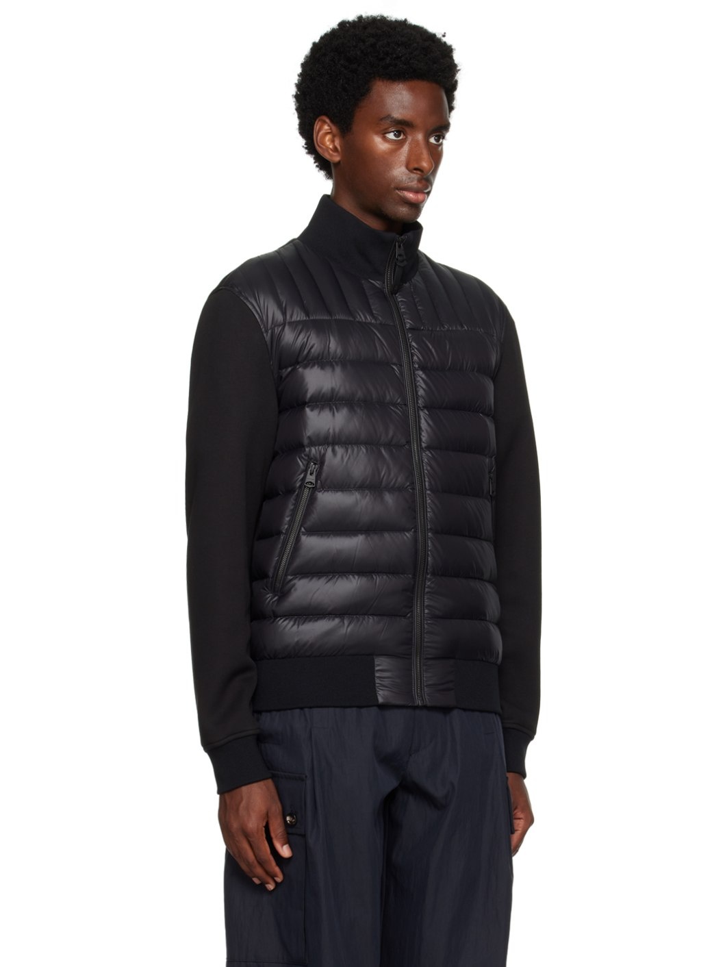 Black Collin Down Bomber Jacket - 2