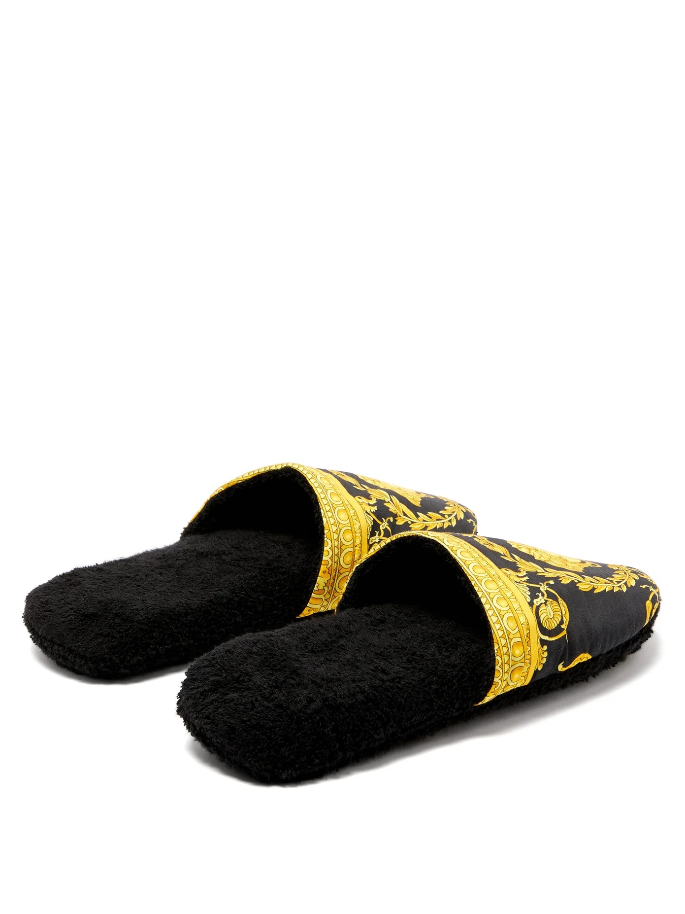 Baroque-print cotton-terry slippers - 4