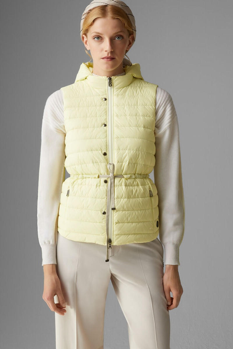 Cleo Lightweight down waistcoat in Pastel yellow 2