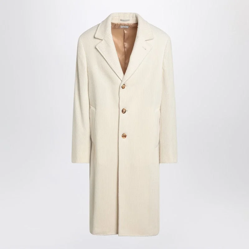 Brunello Cucinelli Ivory Corduroy Coat Men - 1