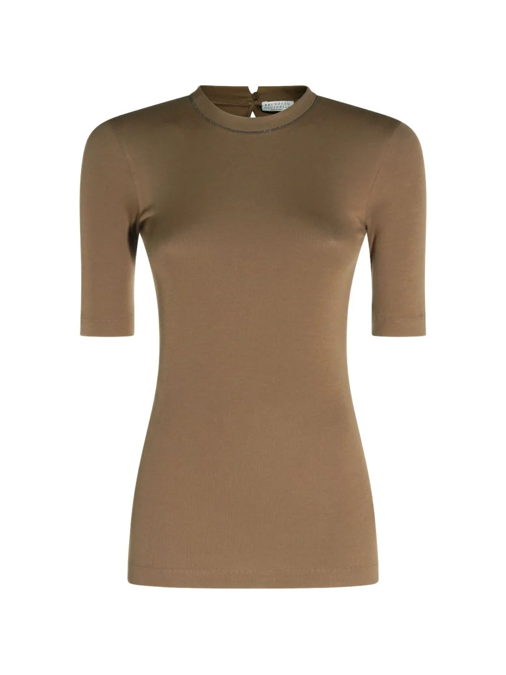 Monili-trim ribbed T-shirt - 1