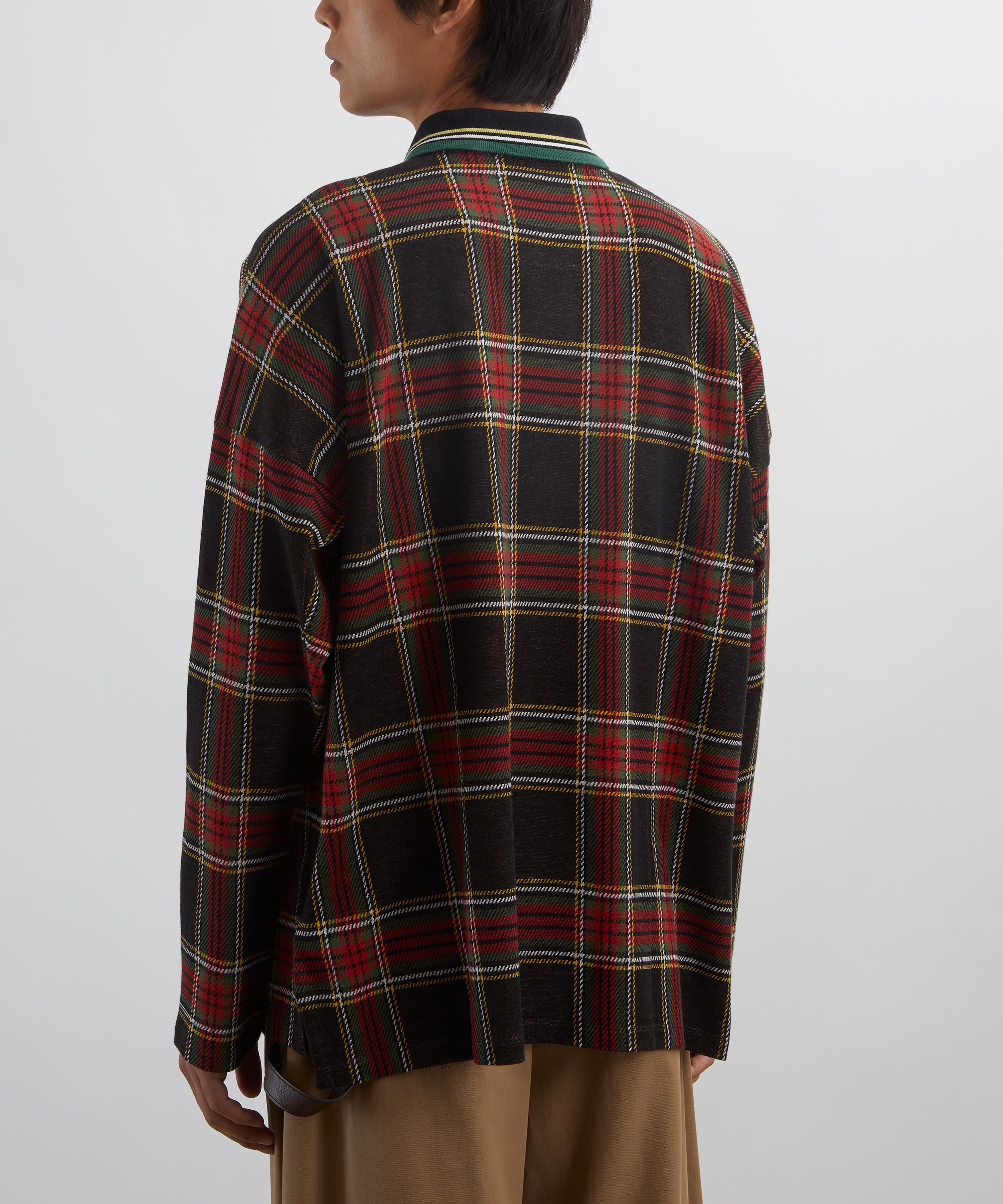 Long-Sleeve Tartan Polo - 4