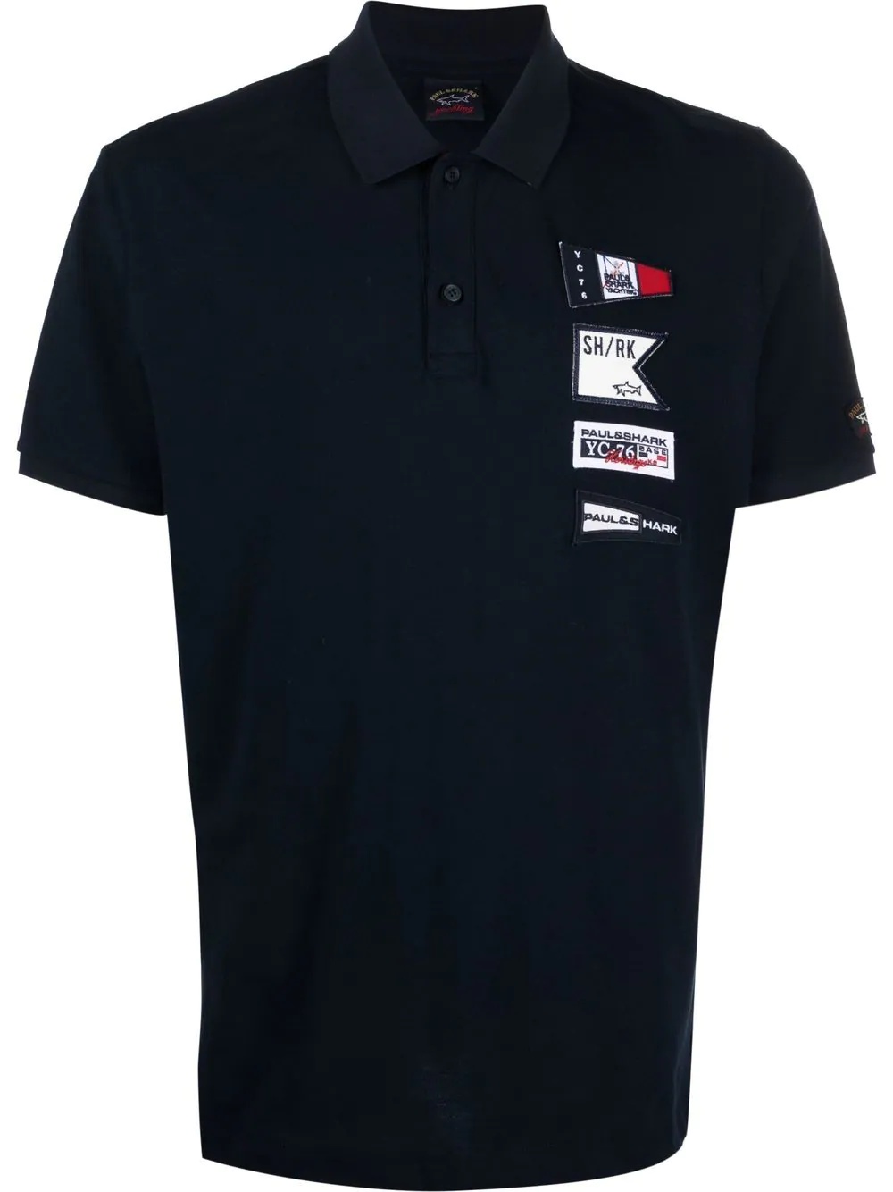 logo-patch polo shirt - 1