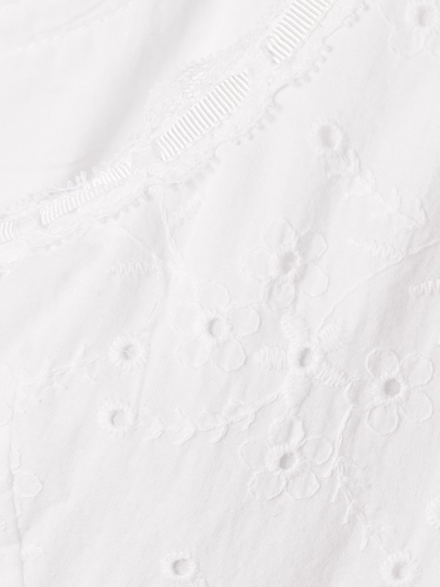 Lou lace-trimmed broderie anglaise cotton tank White - 4