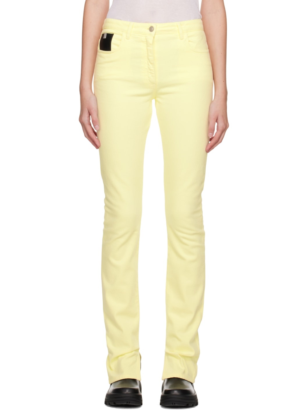 Yellow Spliced Jeans - 1