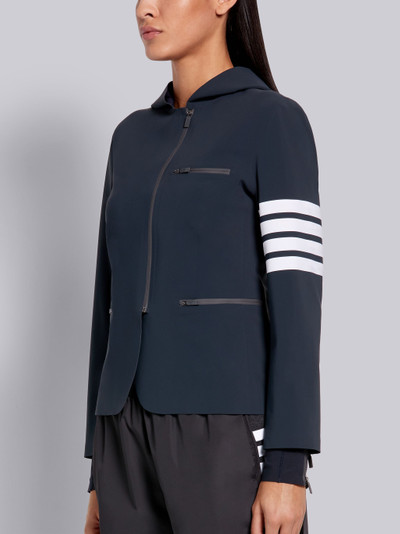 Thom Browne Charcoal Compression Tech Hooded 4-bar Zip-up Jacket outlook