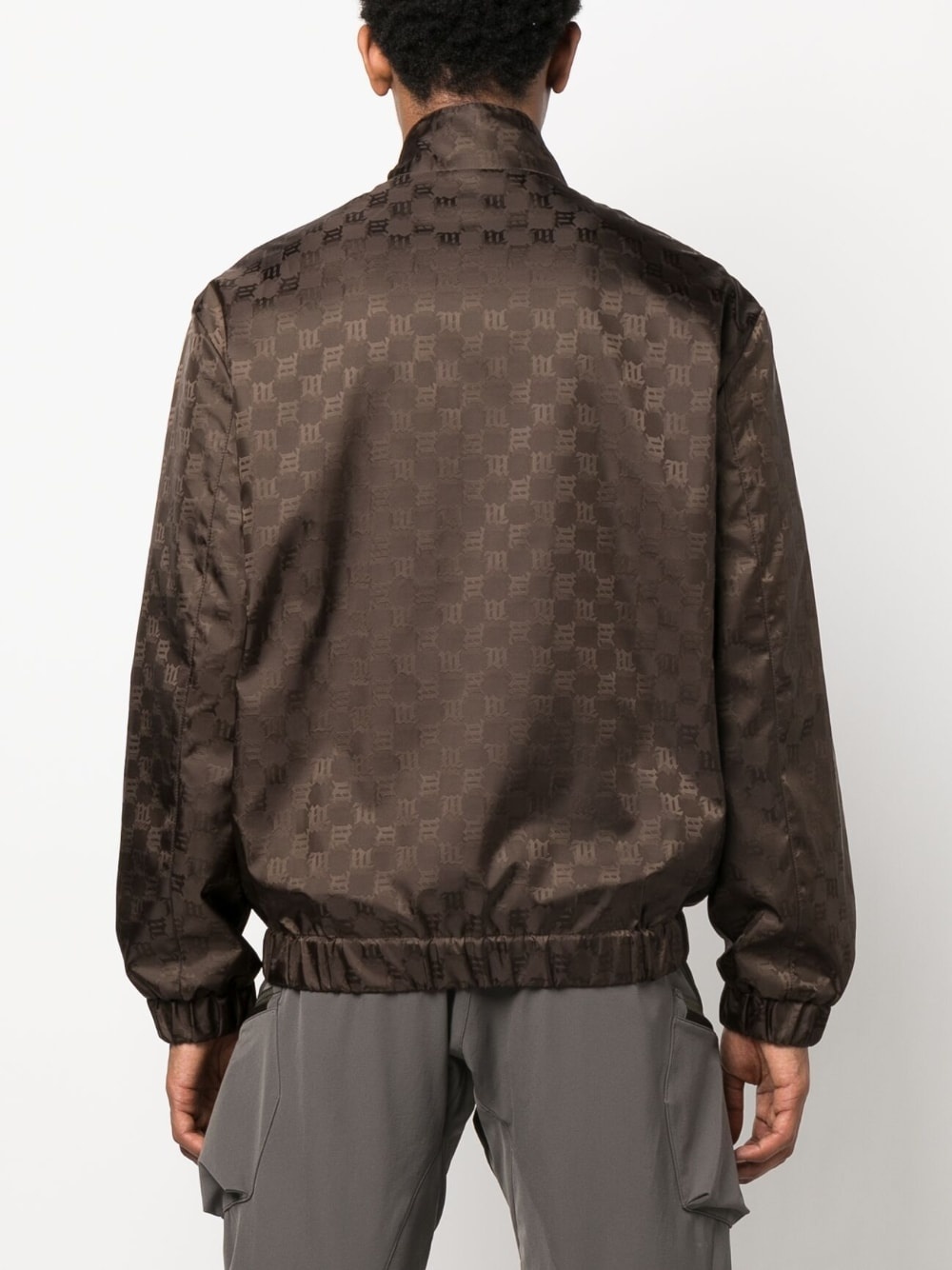 monogram-print zip-up jacket - 6