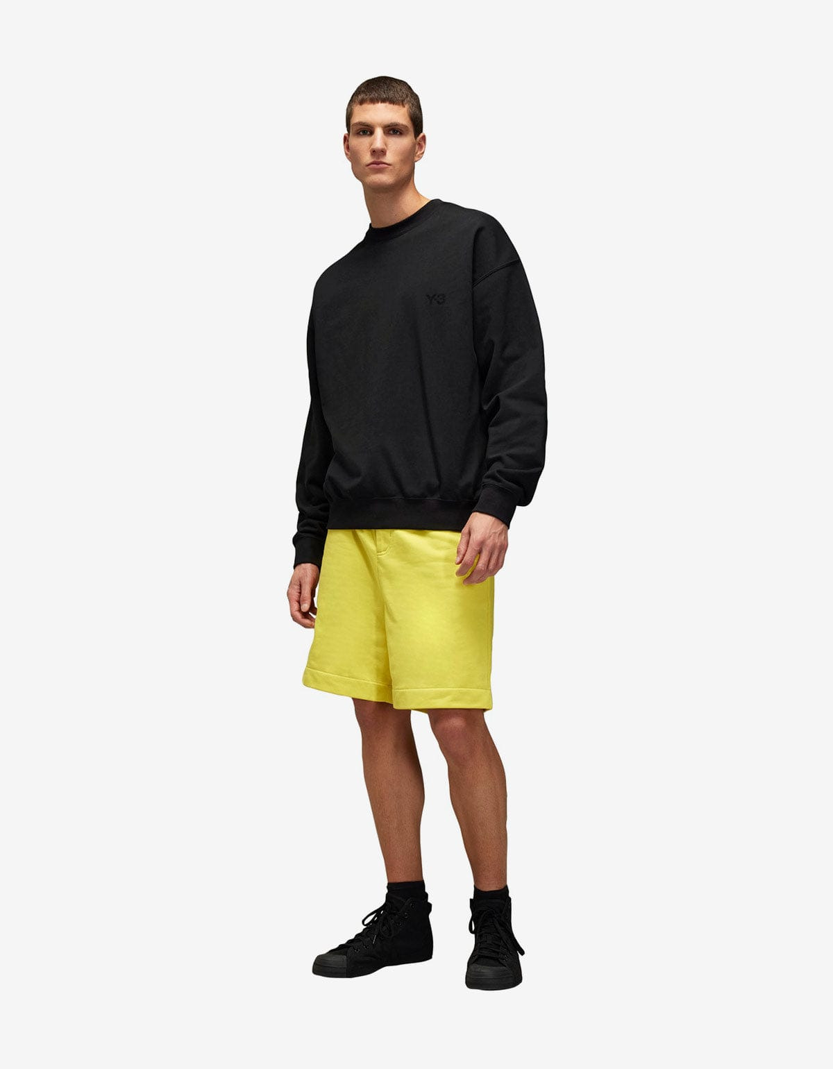 Y-3 Yellow Logo Sweat Shorts - 9