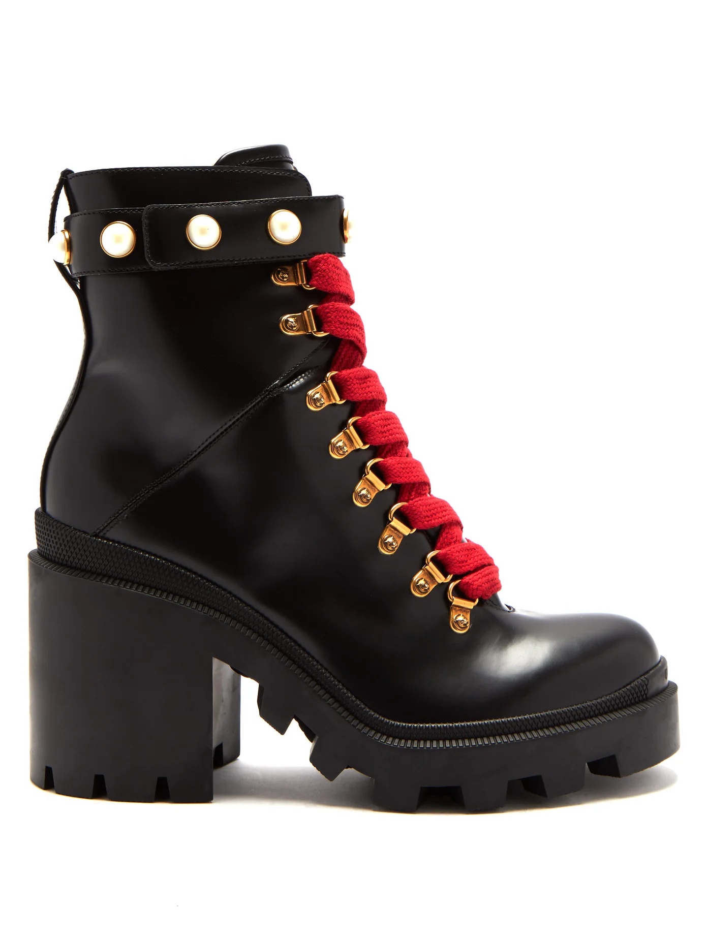 Lace-up leather ankle boots - 1