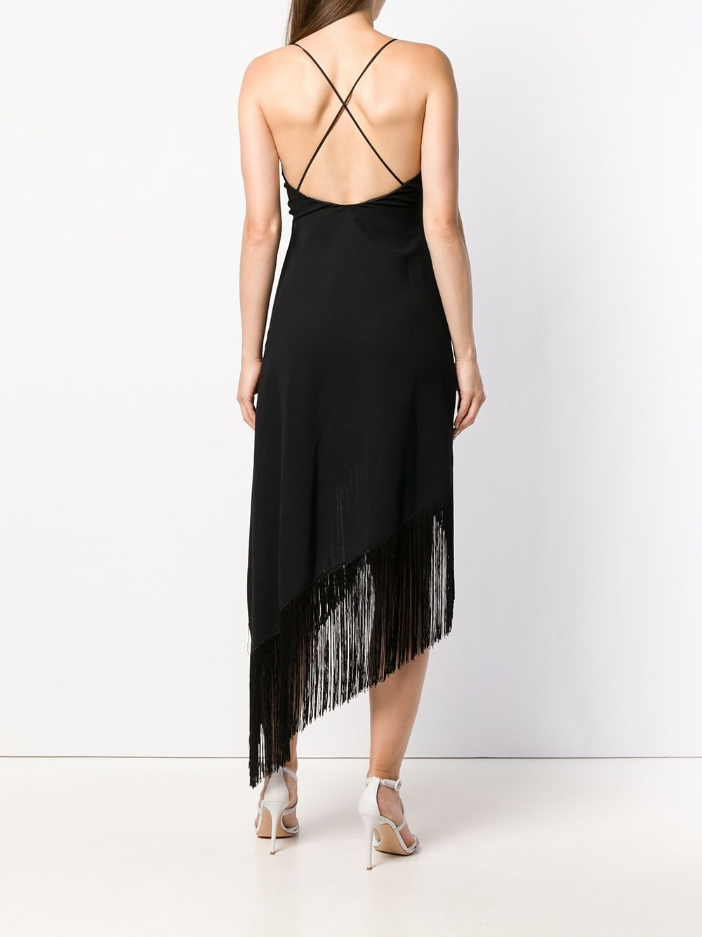cascading fringe slip dress - 4