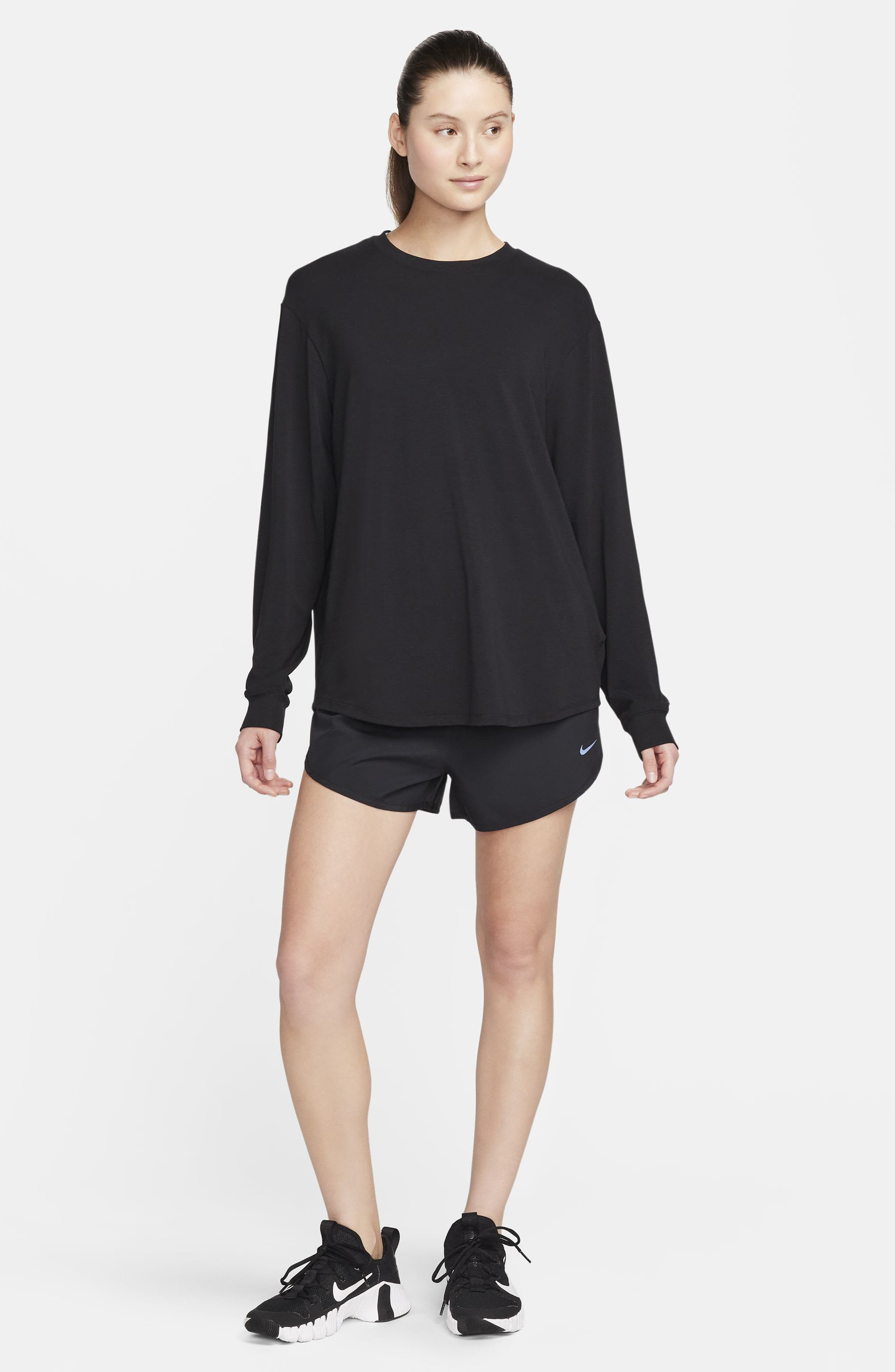 Nike One Relaxed Dri-FIT Top in Black/Black at Nordstrom - 5