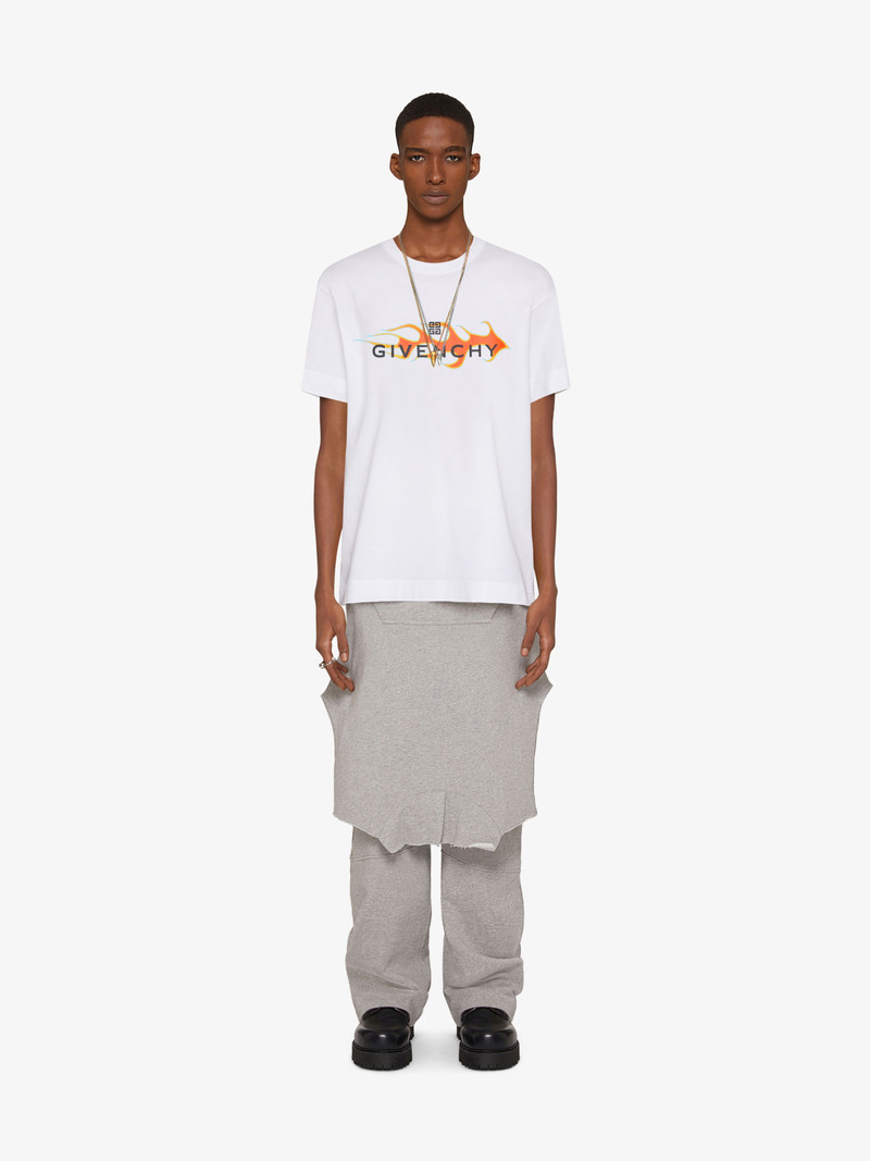 Givenchy SLIM FIT T-SHIRT IN COTTON WITH GIVENCHY FLAMES PRINT outlook