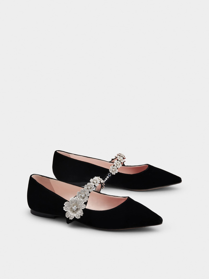 Bouquet Flower Babies Ballerinas in Velvet 2