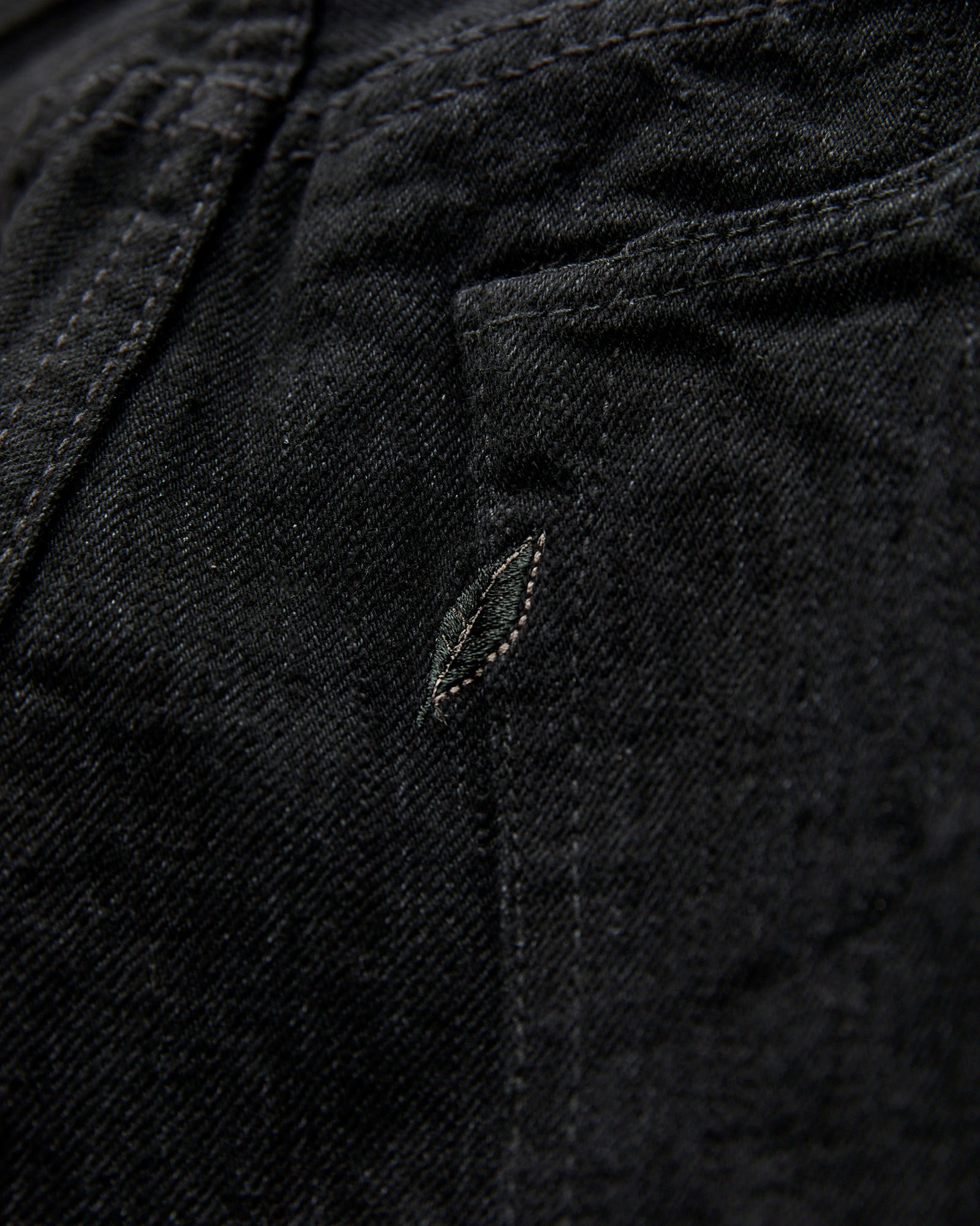 XX-019-BK 14oz Rinsed Double Black Selvedge Denim - Relaxed Tapered Fit - 4