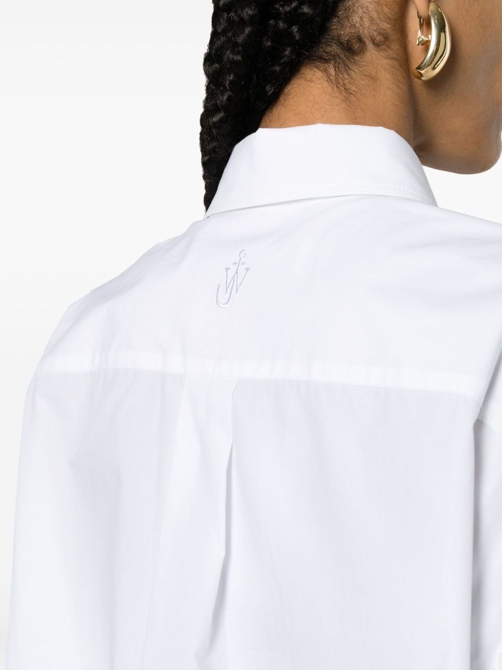 panelled cotton-poplin shirt - 5