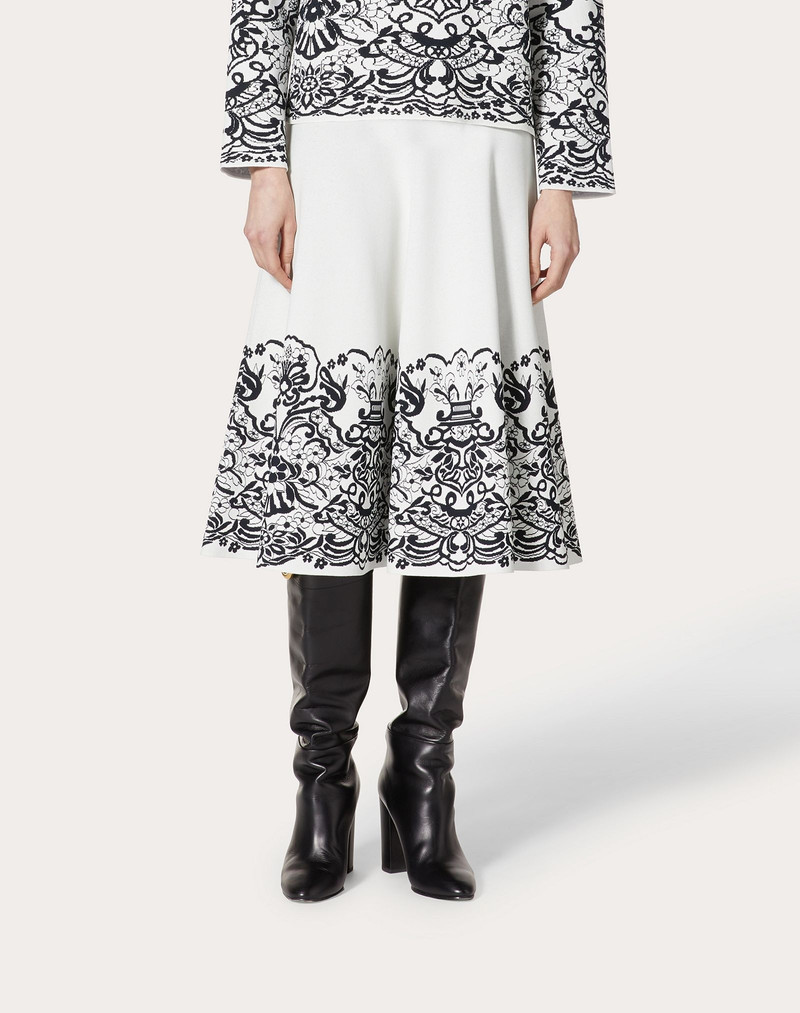 Intarsia Stretch-Viscose Skirt 3