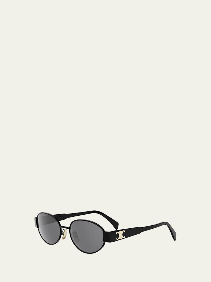 CELINE Men's Triomphe Metal Oval Sunglasses outlook