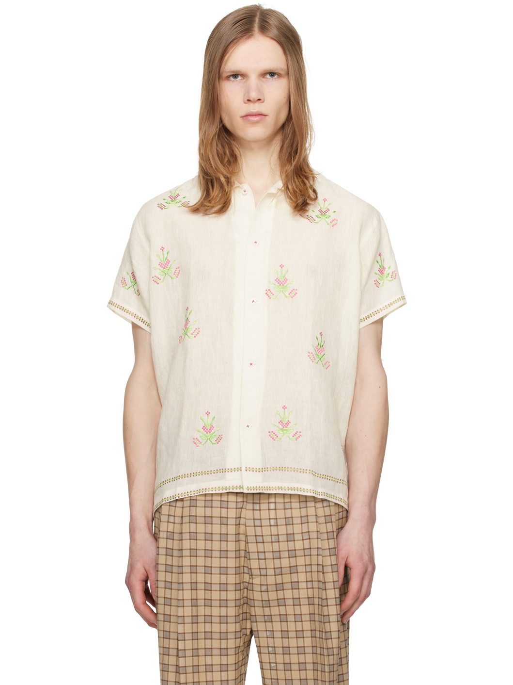 Off-White Embroidered Shirt - 1