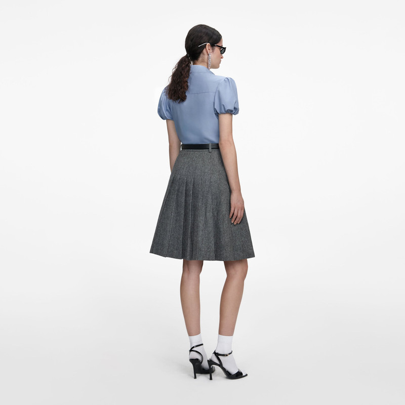 self-portrait Blue Cotton Tie Side Top outlook