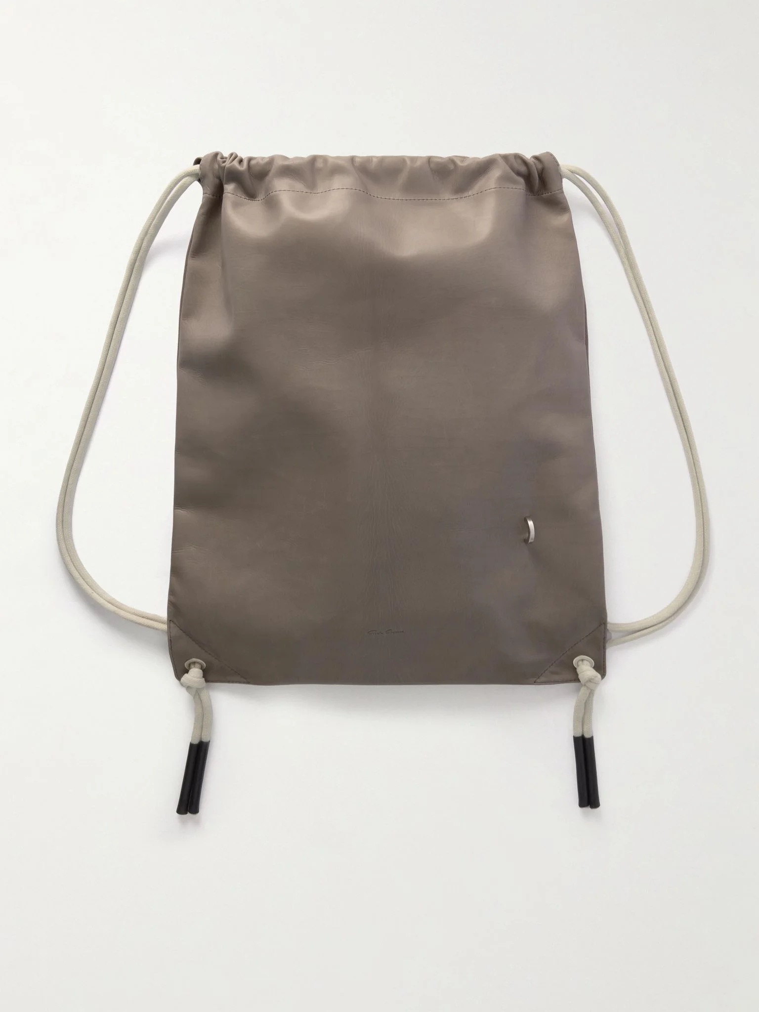 Embellished Leather Drawstring Backpack Brown - 1