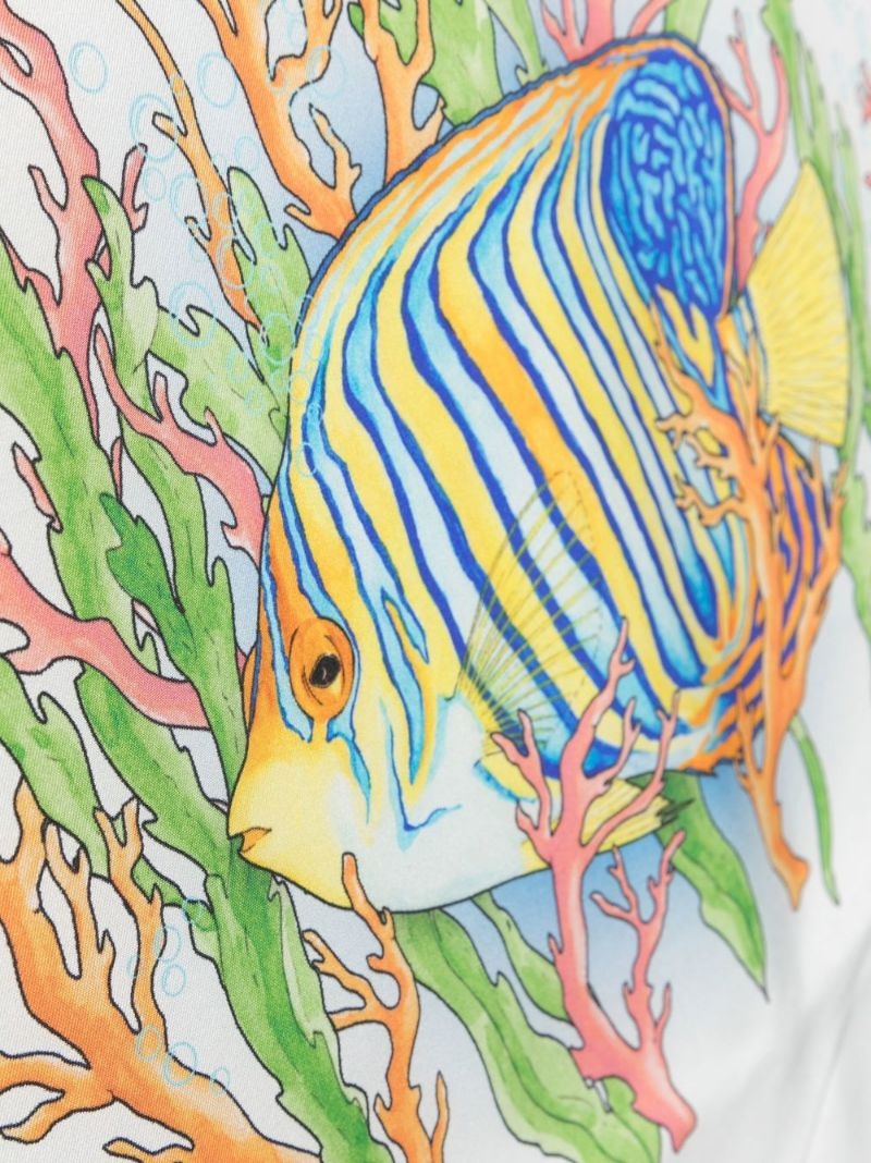 fish print silk scarf - 3